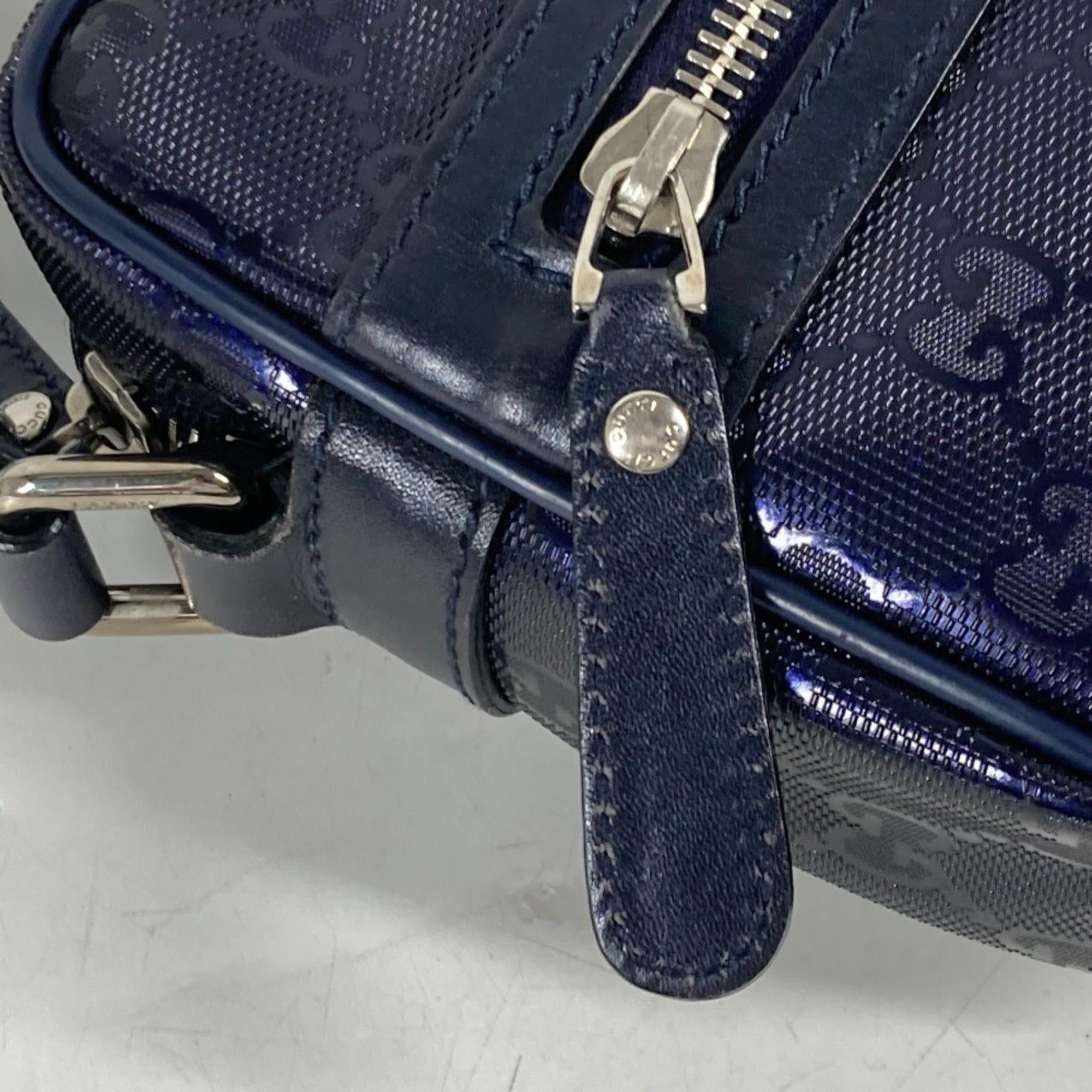 Gucci Gg Imprimé Blue Gg Imprimé Pochette Shoulder Bag (Pre-Owned)