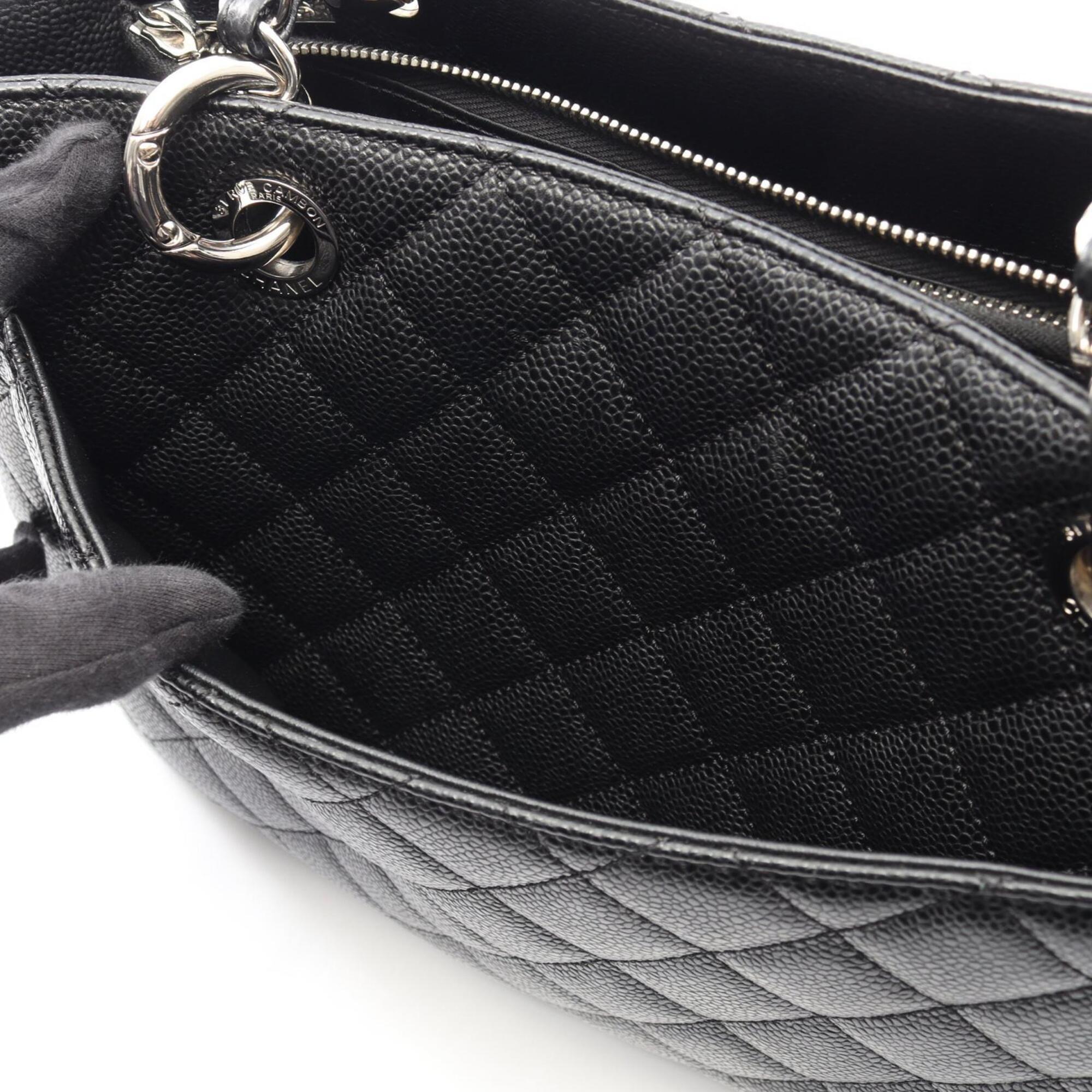 Chanel Black Grained Calfskin Handbag Tote Bag (Pre-Owned)