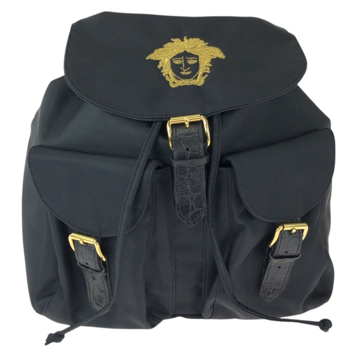 Versace Black Nylon Backpack (Pre-Owned)