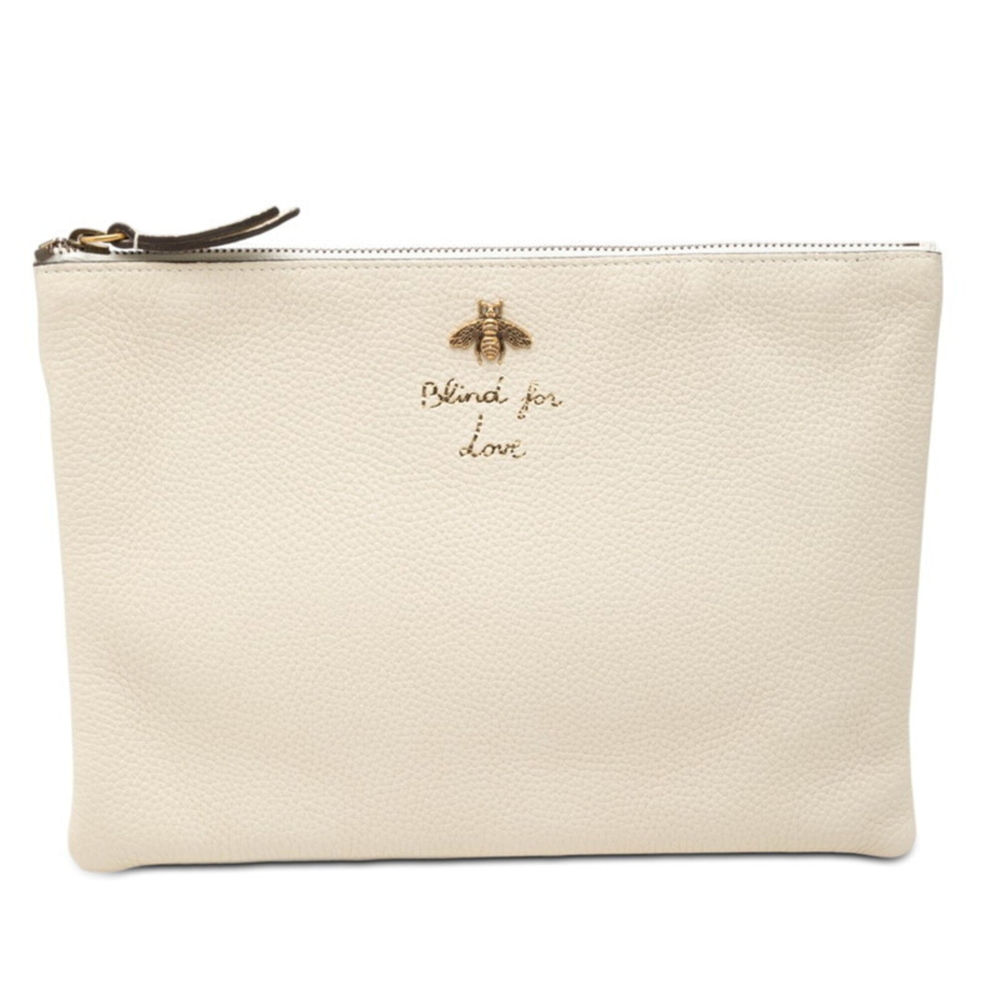 Gucci Ivory Leather Clutch Bag (Pre-Owned)