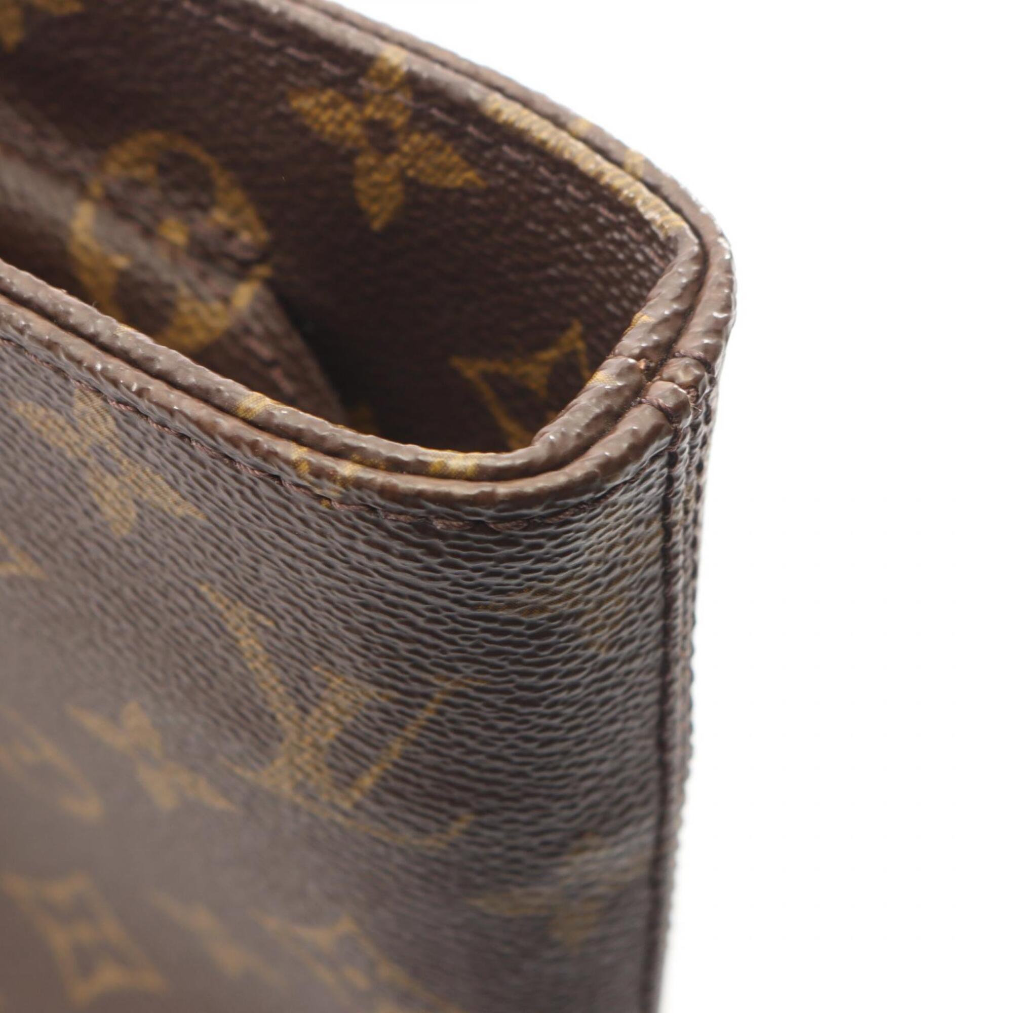 Louis Vuitton Brown Monogram Coated Canvas Leather Handbag Tote Bag (Pre-Owned)
