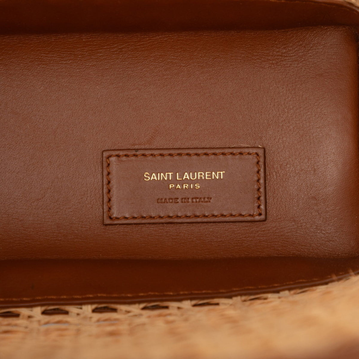 Saint Laurent Brown Leather Handbag Pouch Tote Bag (Pre-Owned)