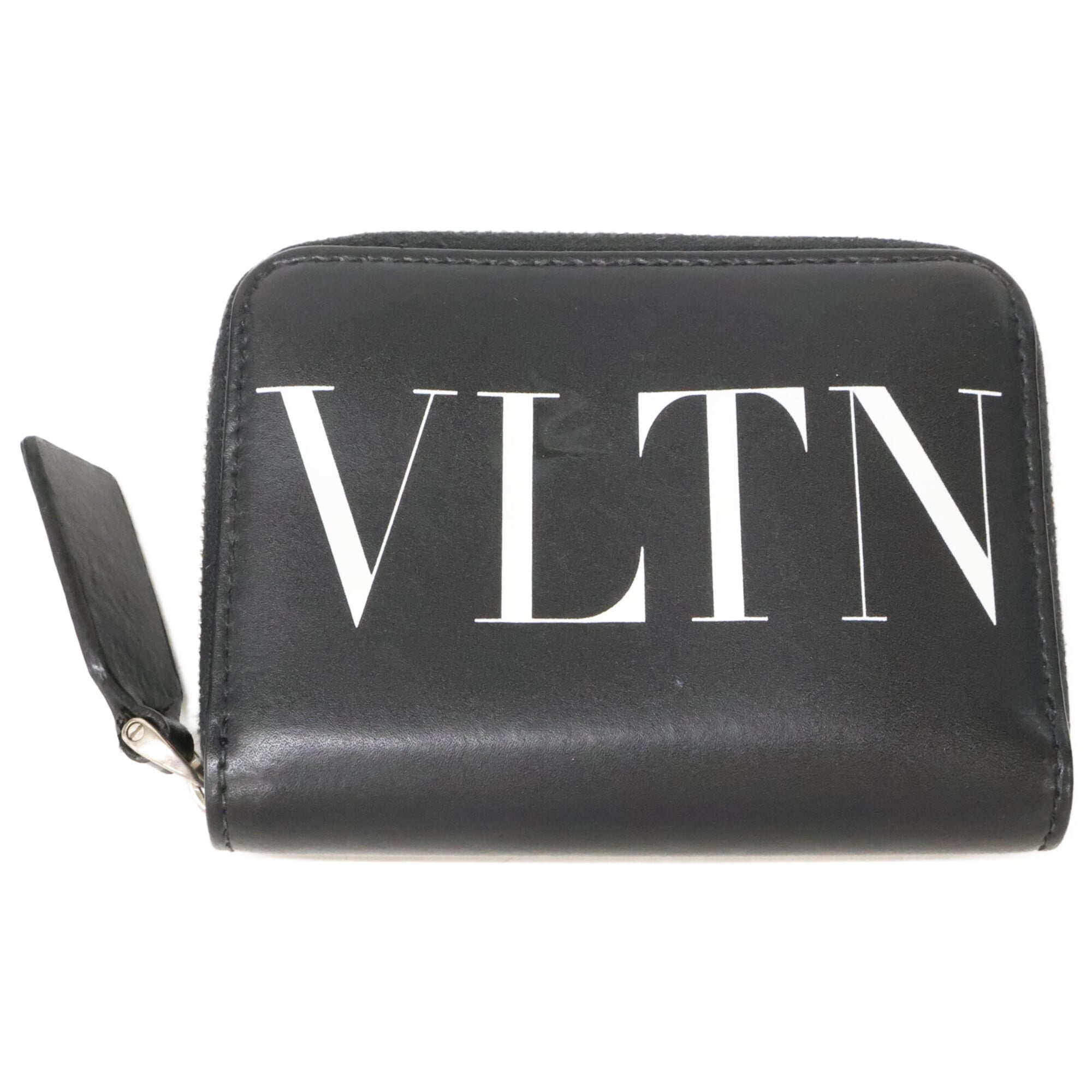 Valentino Black Leather Coin Purse/Coin Case (Pre-Owned)