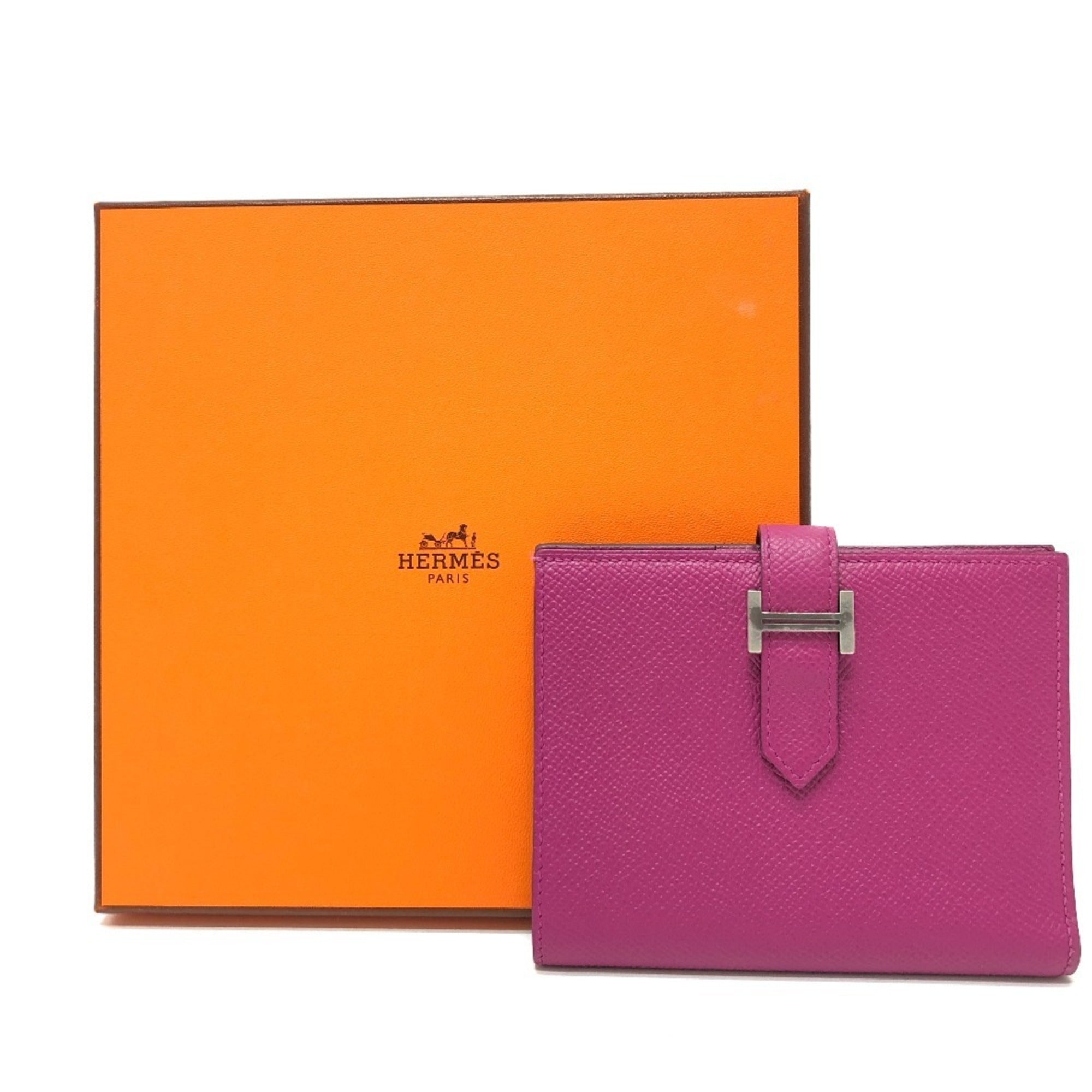 Hermes Bearn Rose Purple Epsom Leather Wallet (Bi-Fold) (Pre-Owned)