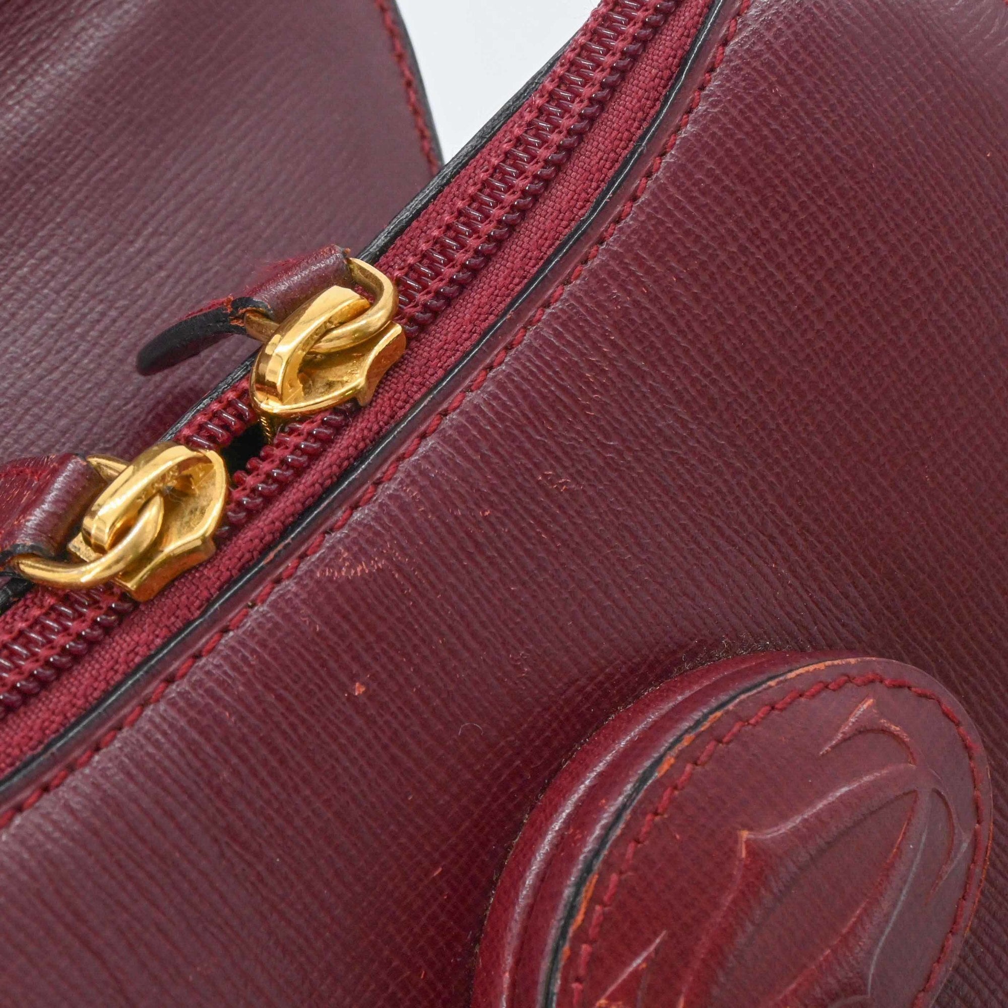 Cartier Bordeaux Leather Backpack (Pre-Owned)