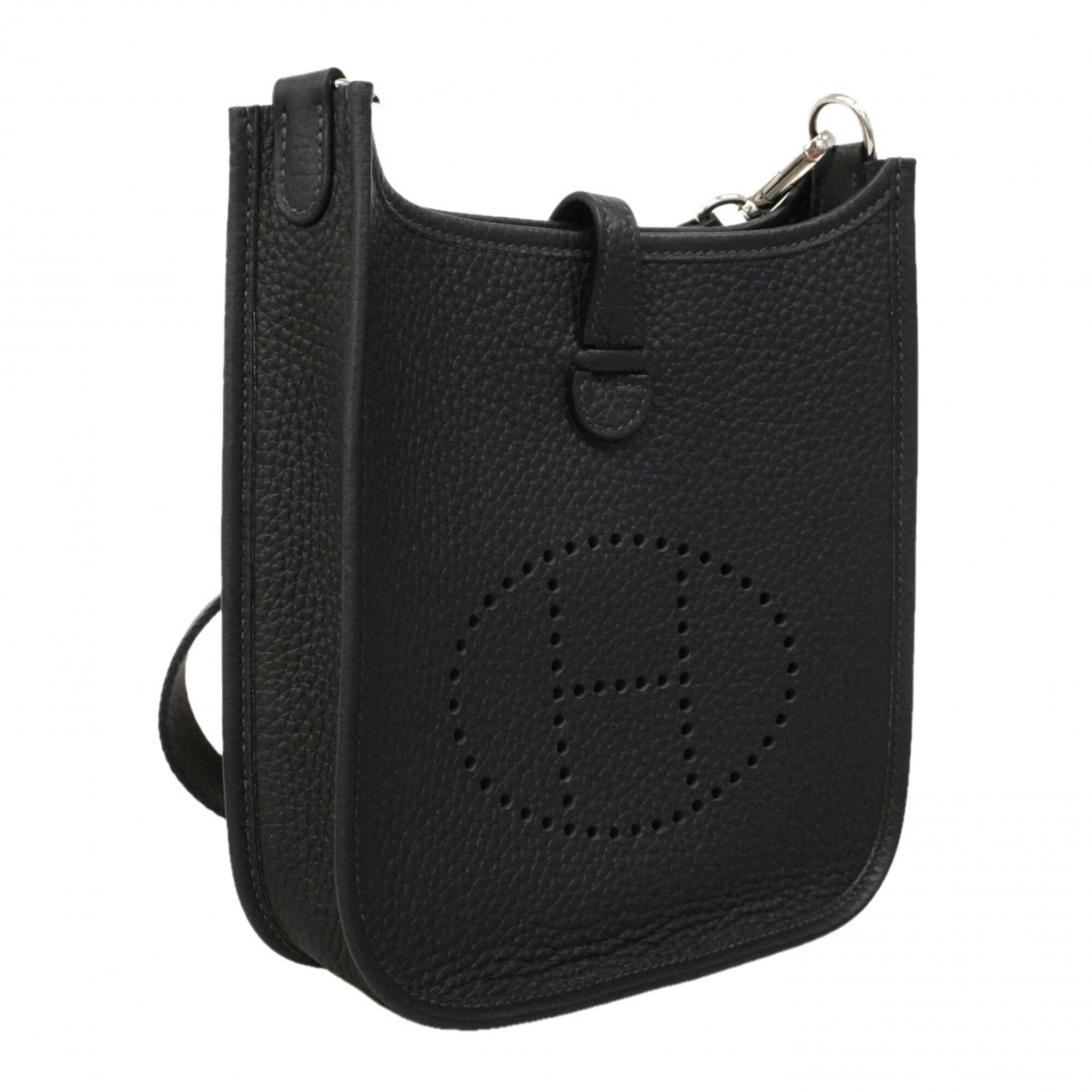 Hermes Black Taurillon Clemence Leather Shoulder Bag (Pre-Owned)