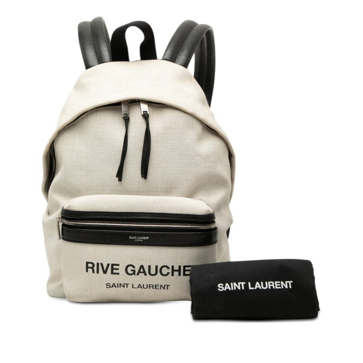 Saint Laurent White Linen Leather Backpack (Pre-Owned)