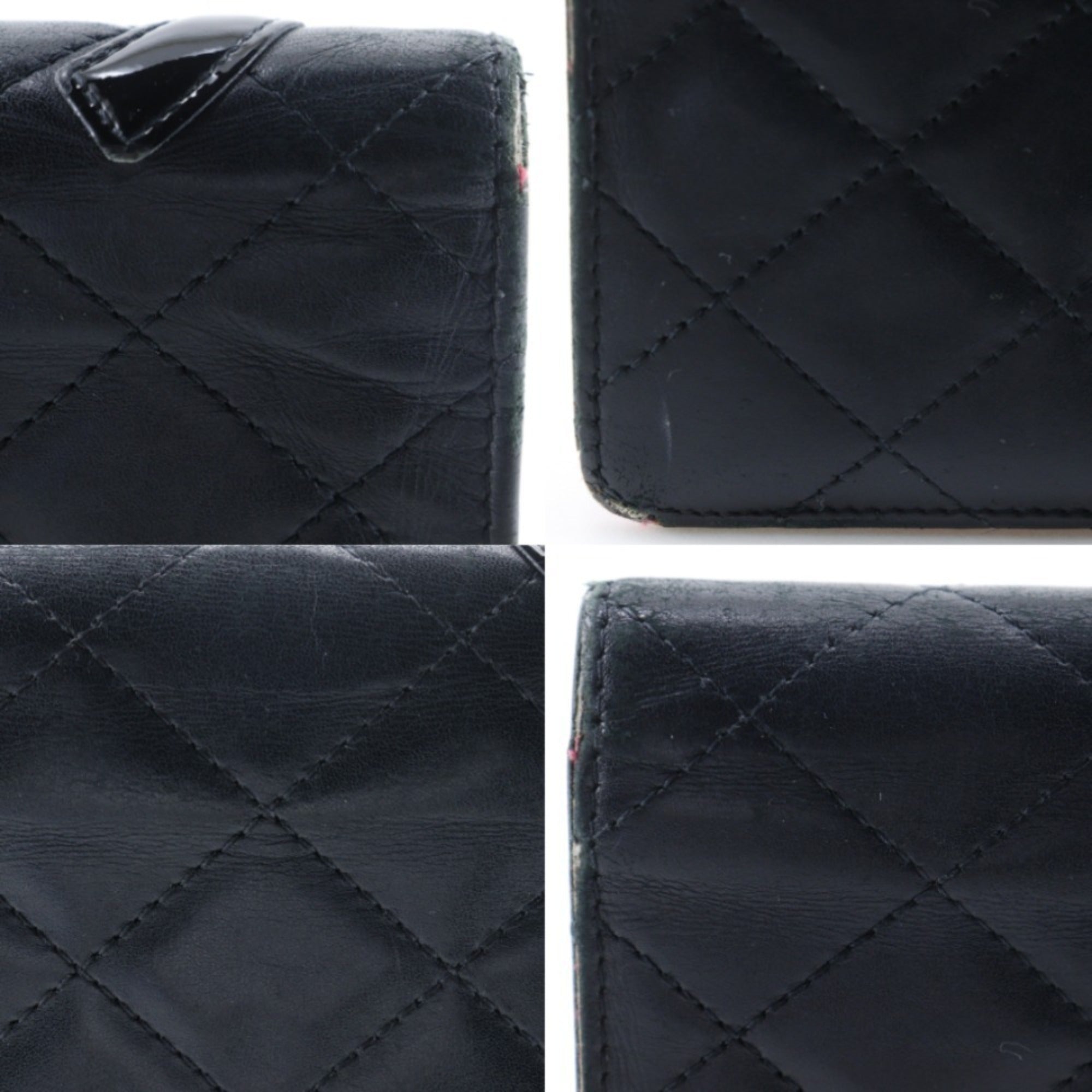 Chanel Black Leather Long Wallet (Bi-Fold) (Pre-Owned)