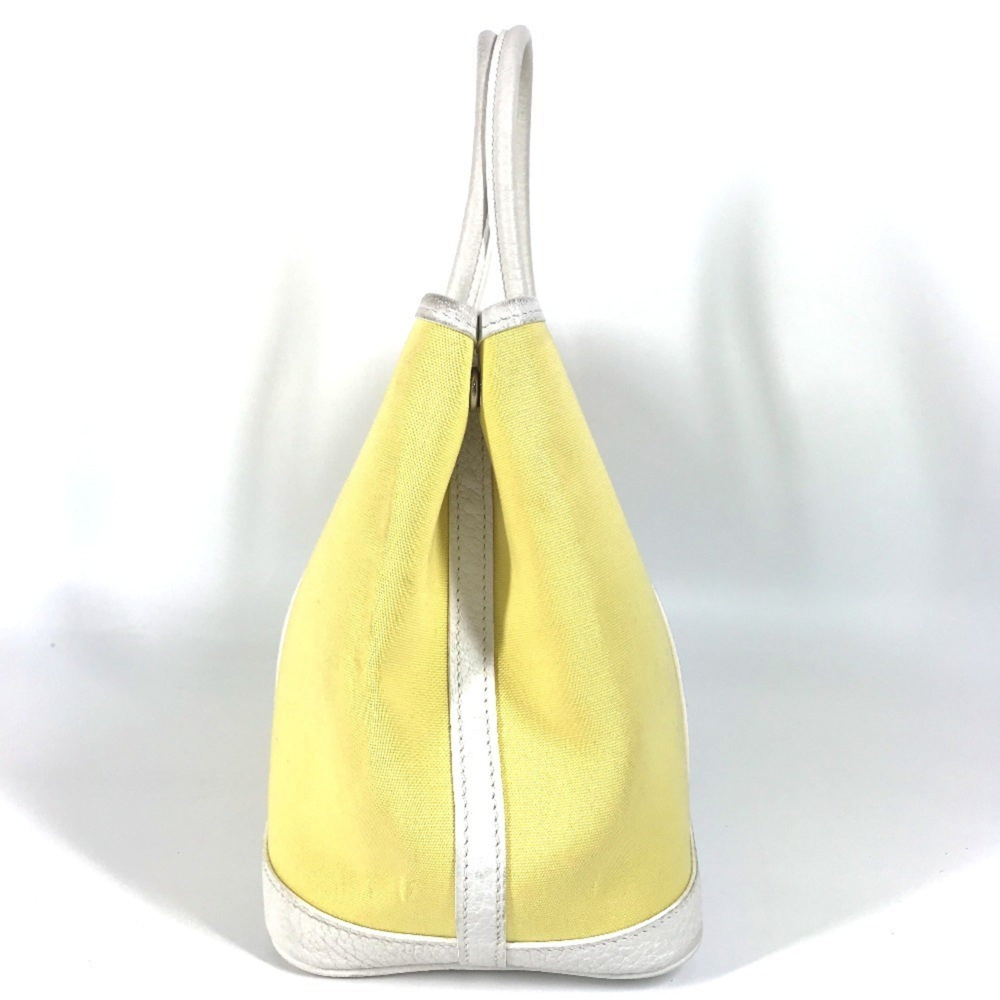 Hermes White Yellow Toile H Handbag Tote Bag (Pre-Owned)
