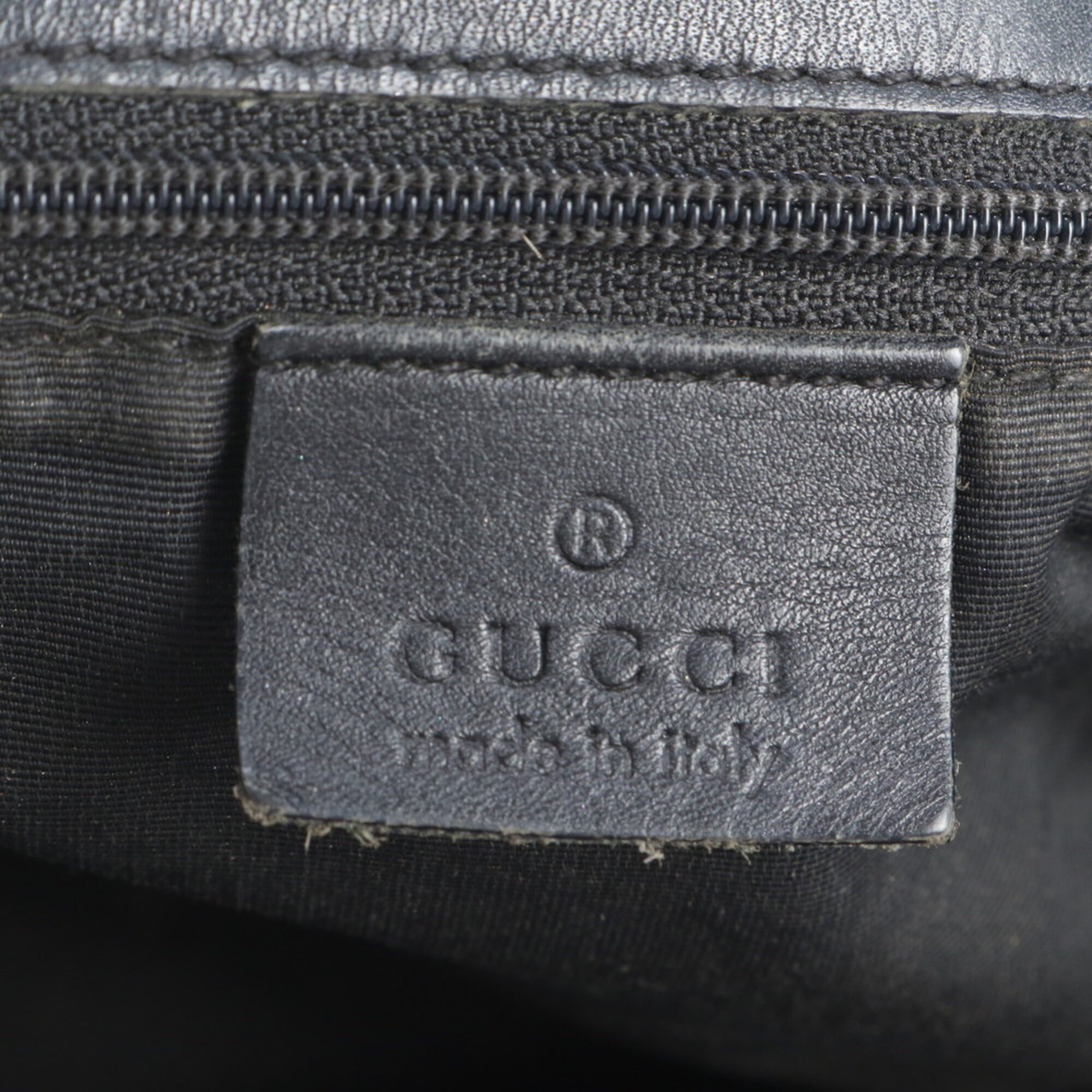 Gucci Black Leather Canvas Handbag Shoulder Bag Tote Bag (Pre-Owned)
