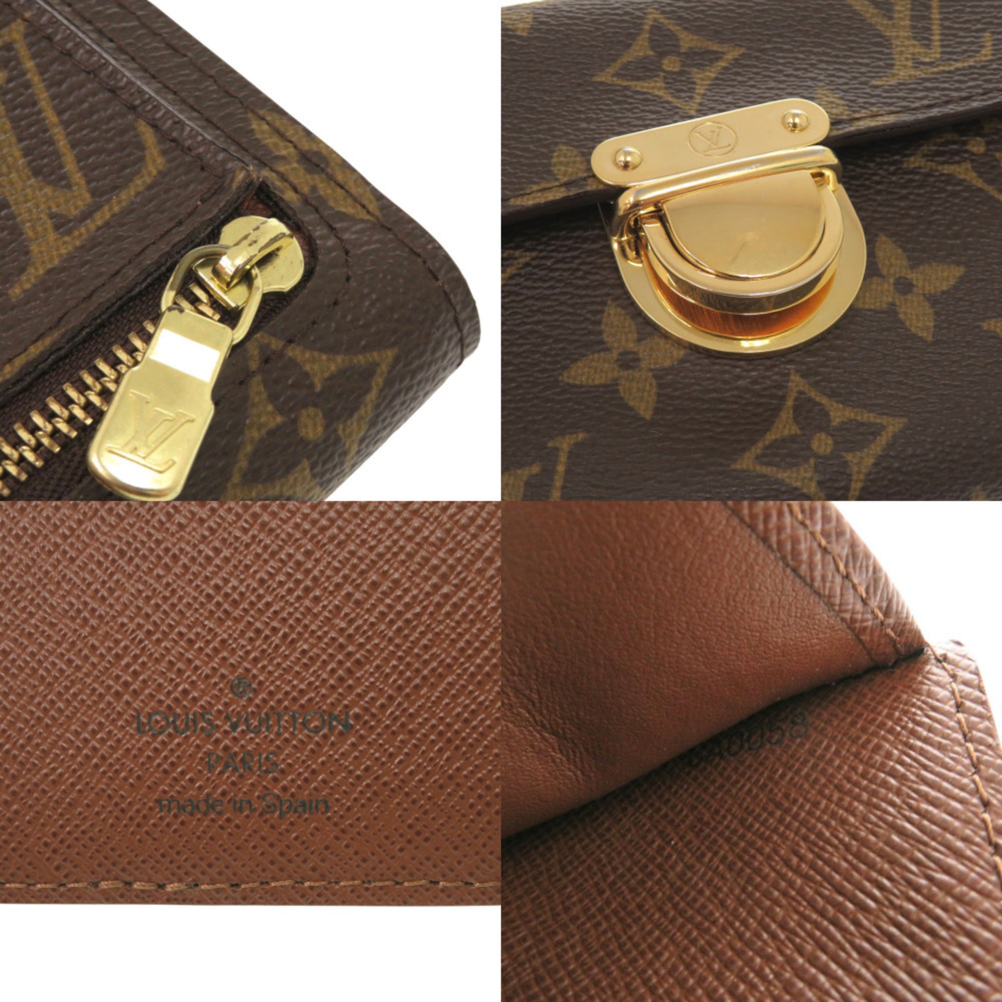 Louis Vuitton Brown Monogram Canvas Wallet (Tri-Fold) (Pre-Owned)