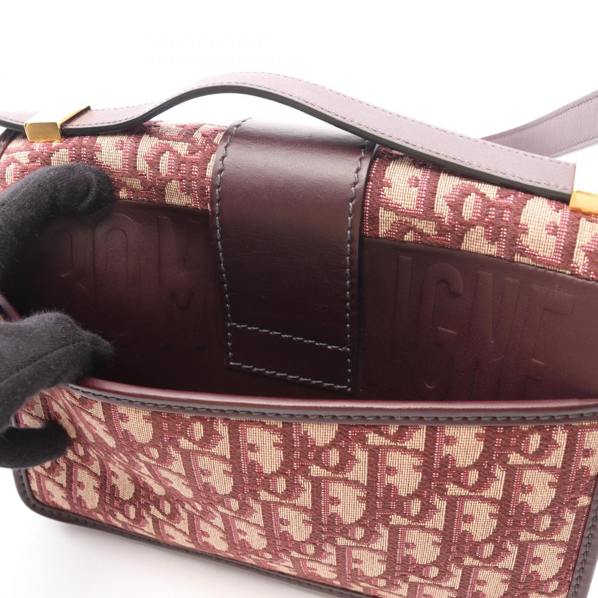 Christian Dior Bordeaux Canvas Leather Handbag Shoulder Bag (Pre-Owned)