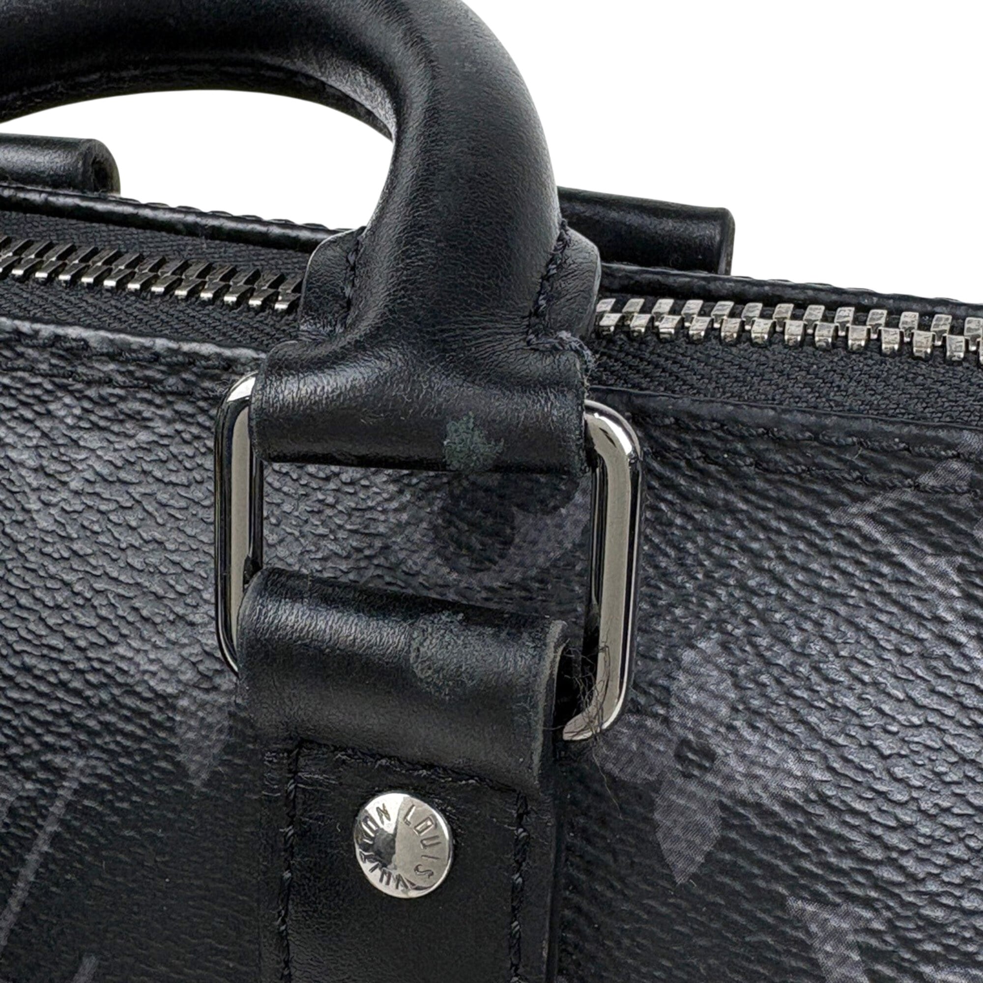 Louis Vuitton Black Gray Noir Monogram Eclipse Tote Bag (Pre-Owned)