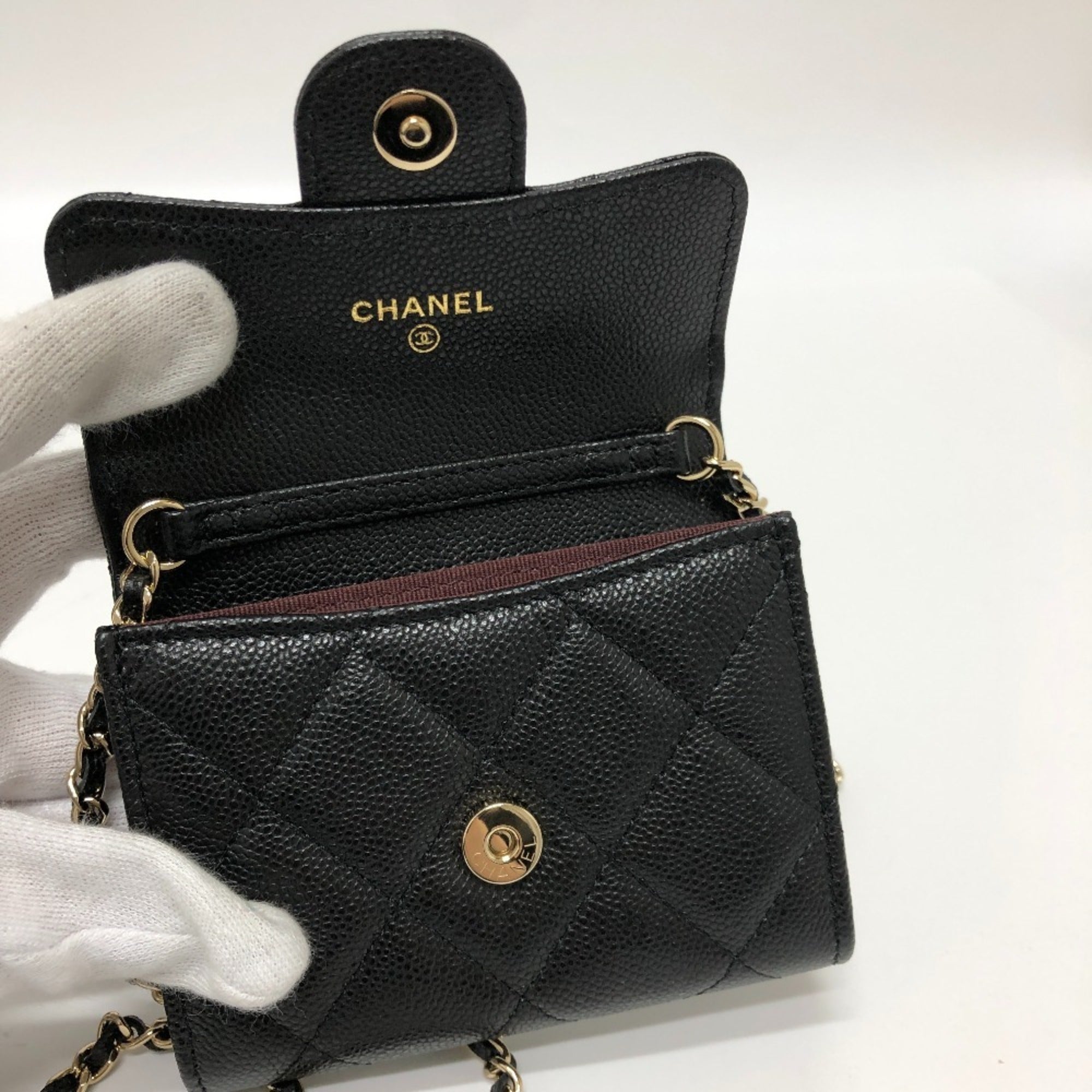 Chanel Matelasse Black Grained Calfskin Shoulder Bag (Pre-Owned)