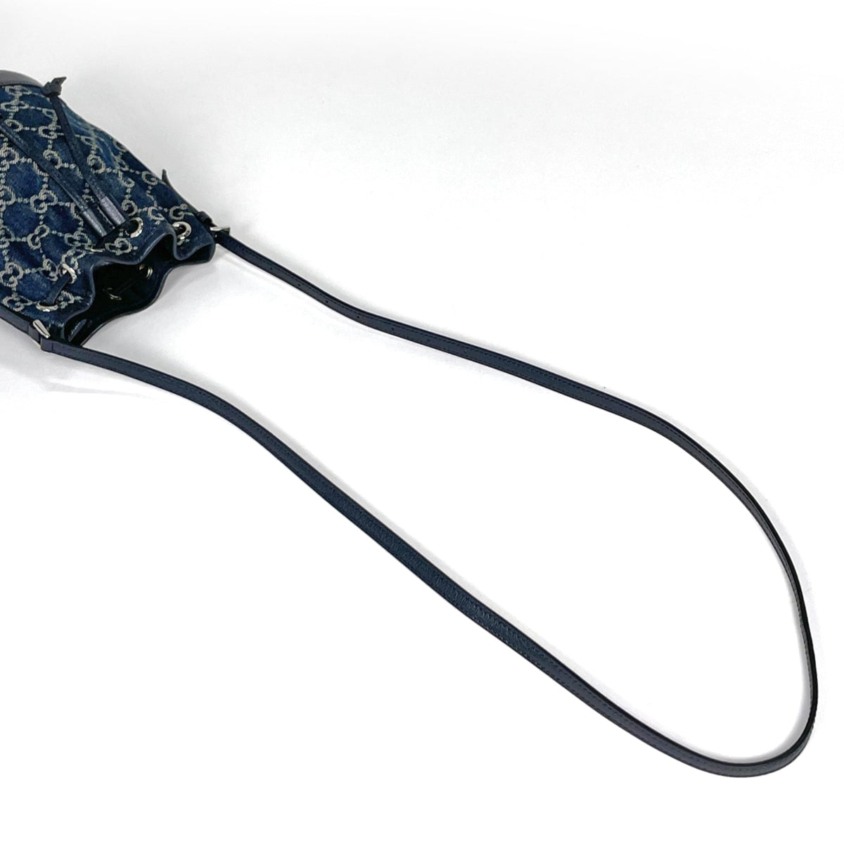 Gucci Dark Blue Denim Leather Shoulder Bag (Pre-Owned)