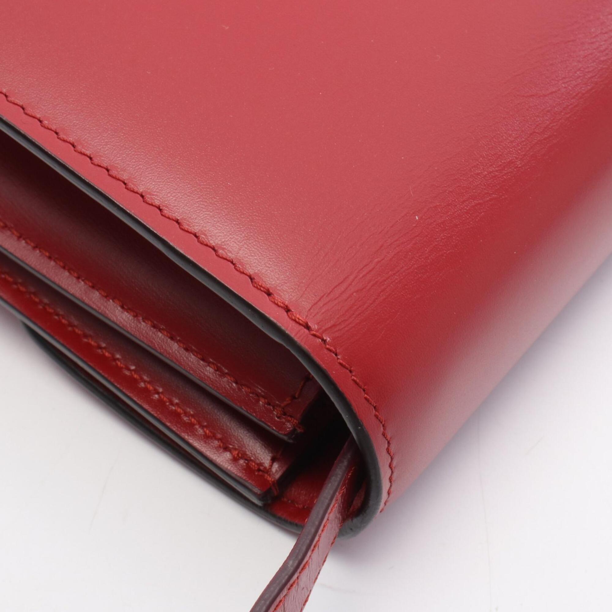 Celine Red Color Leather Handbag Shoulder Bag (Pre-Owned)