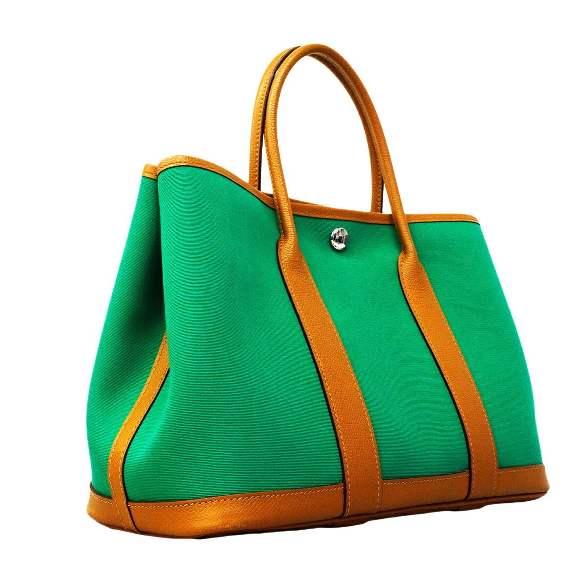 Hermes Green Toile Officier Tote Bag (Pre-Owned)
