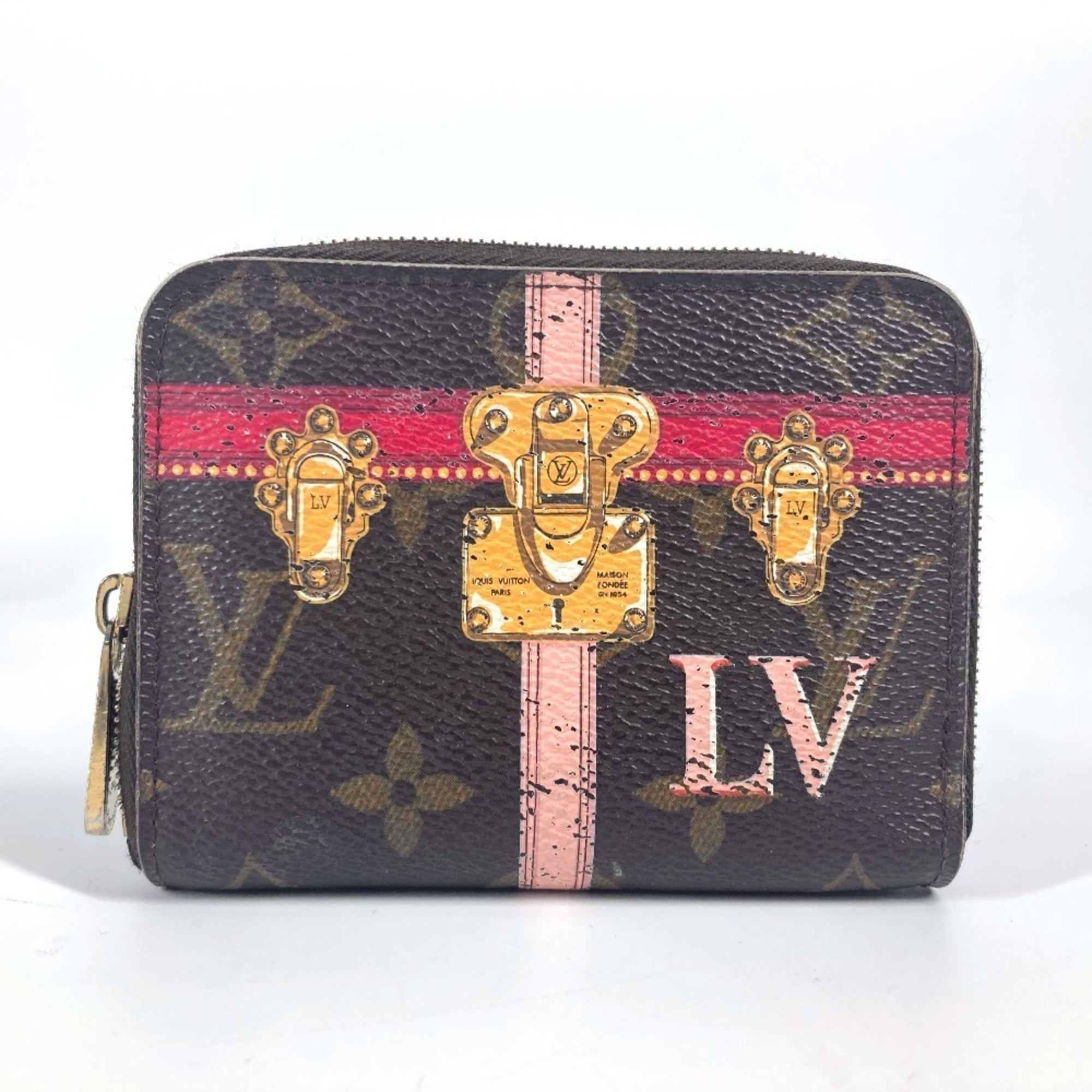 Louis Vuitton Monogram Brown Pink Monogram Coin Purse/Coin Case (Pre-Owned)
