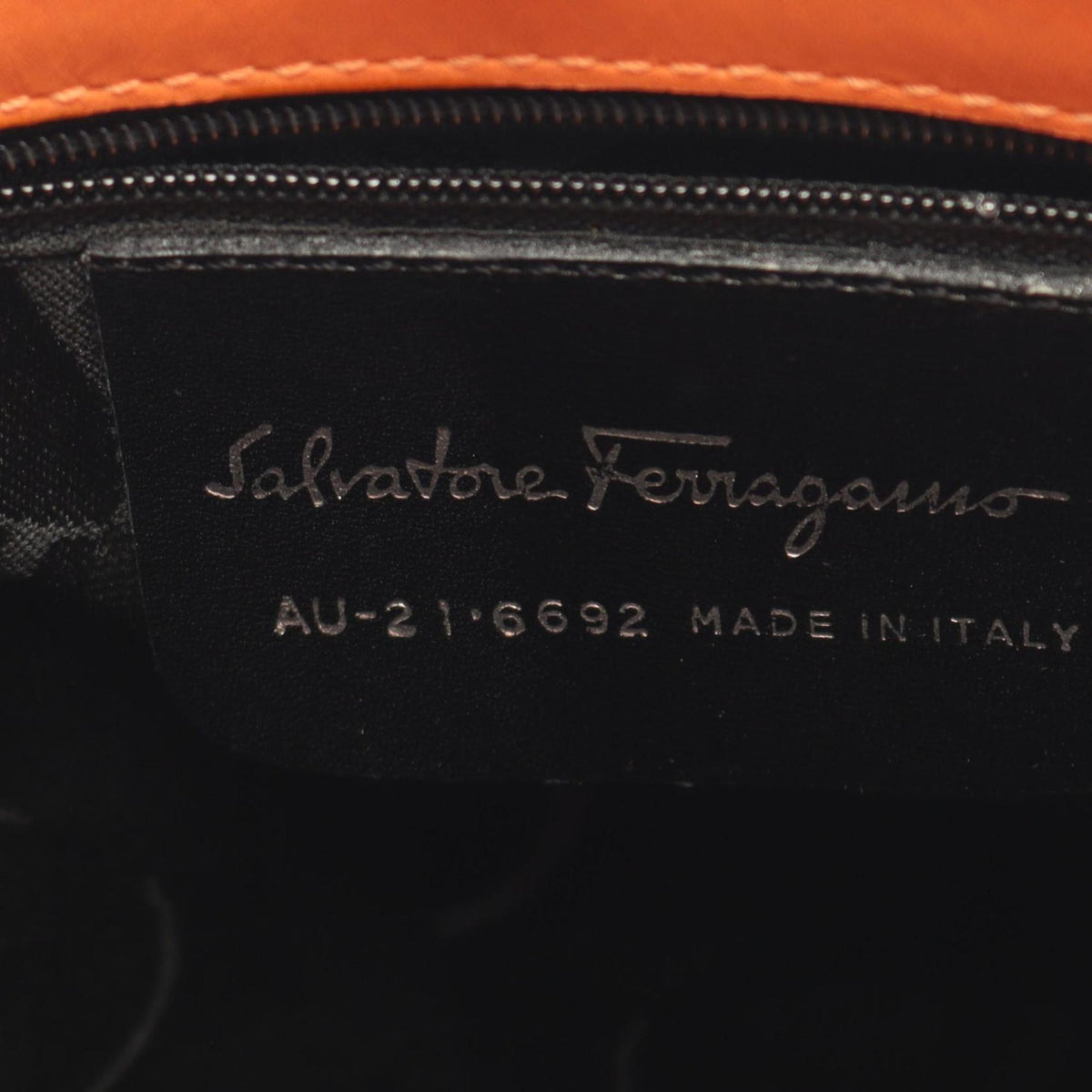 Salvatore Ferragamo Orange Canvas Leather Shoulder Bag (Pre-Owned)