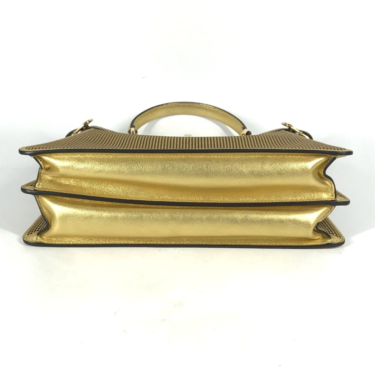 Fendi Gold Leather Handbag (Pre-Owned)
