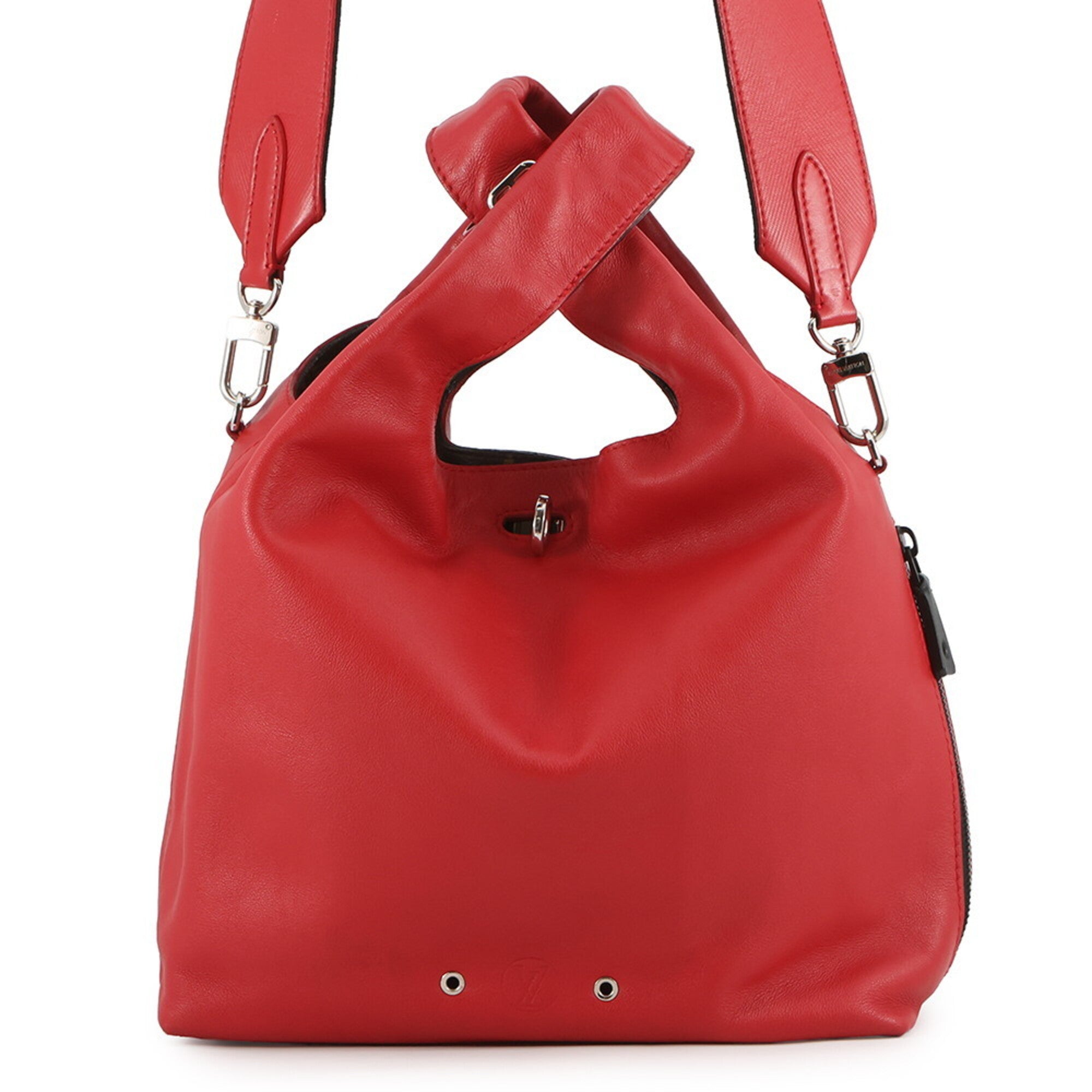 Louis Vuitton Monogram Red Color Monogram Leather Shoulder Bag Tote Bag (Pre-Owned)