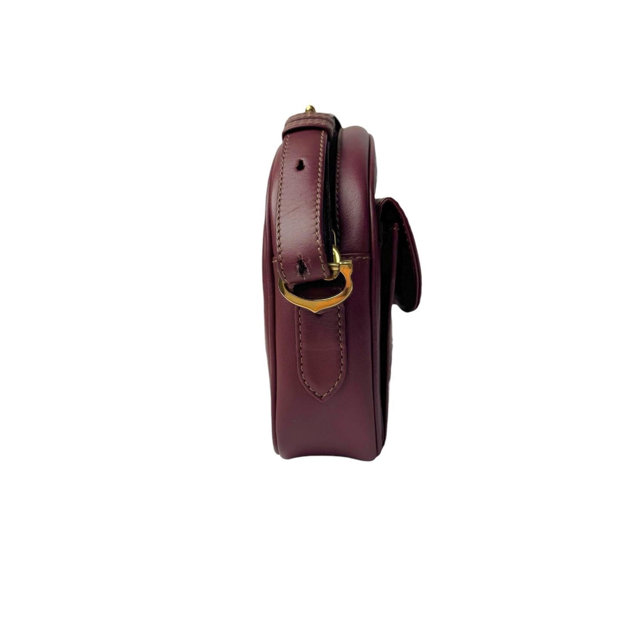 Cartier Bordeaux Leather Shoulder Bag (Pre-Owned)