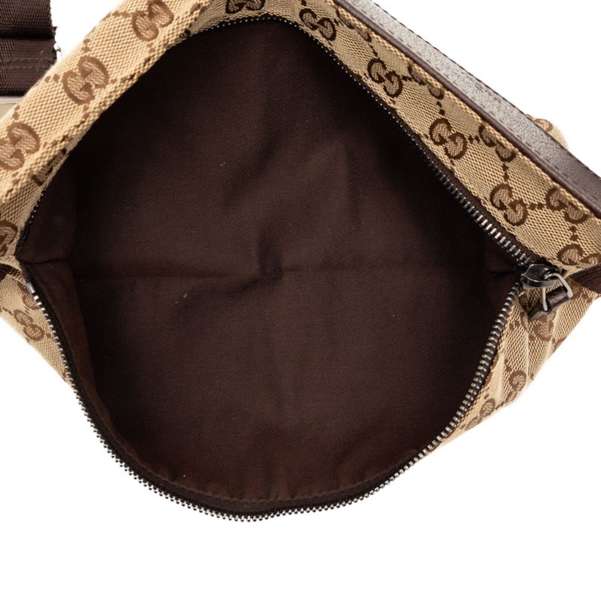 Gucci Beige Brown Canvas Leather Fanny Pack (Pre-Owned)