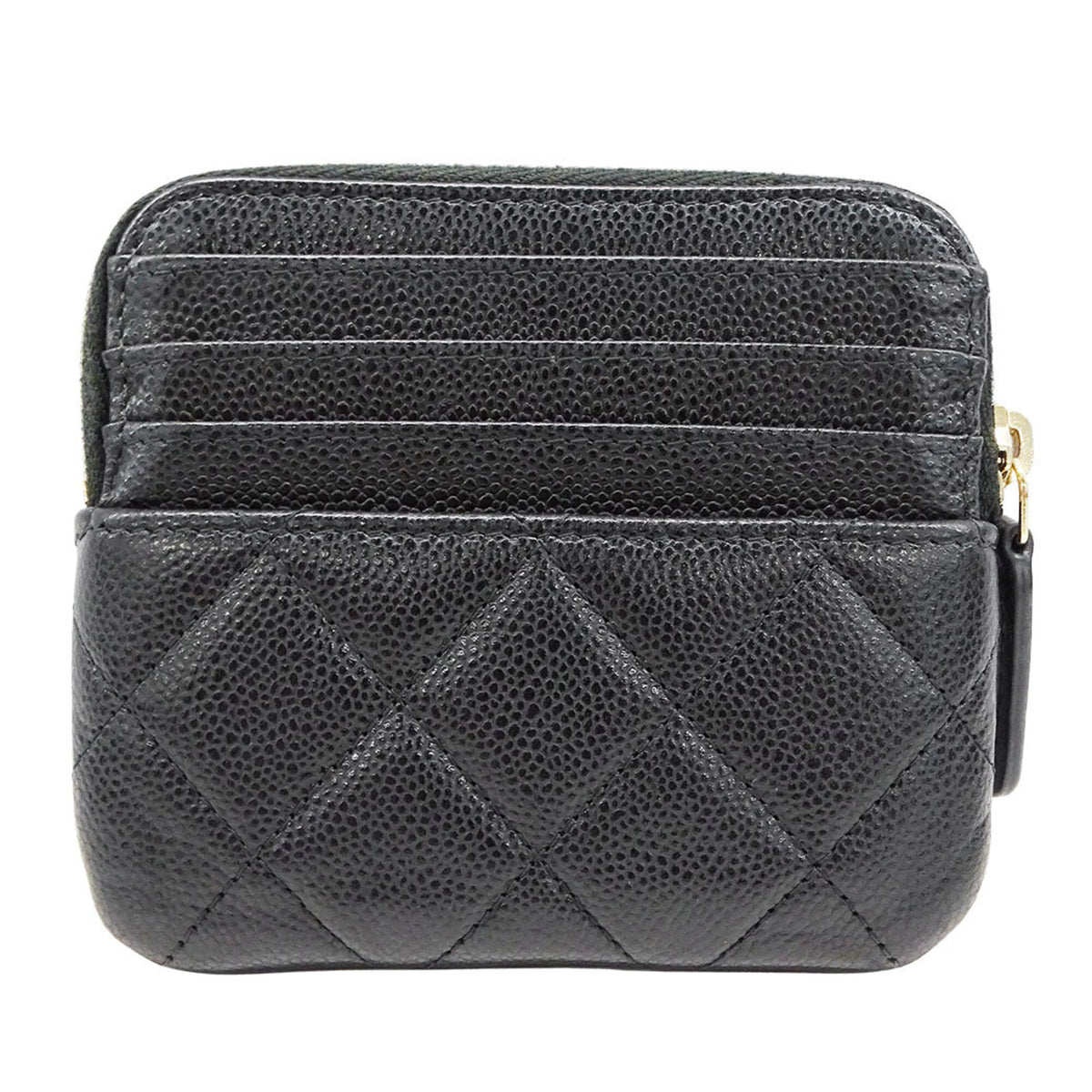 Chanel Black Grained Calfskin Coin Purse/Coin Case (Pre-Owned)