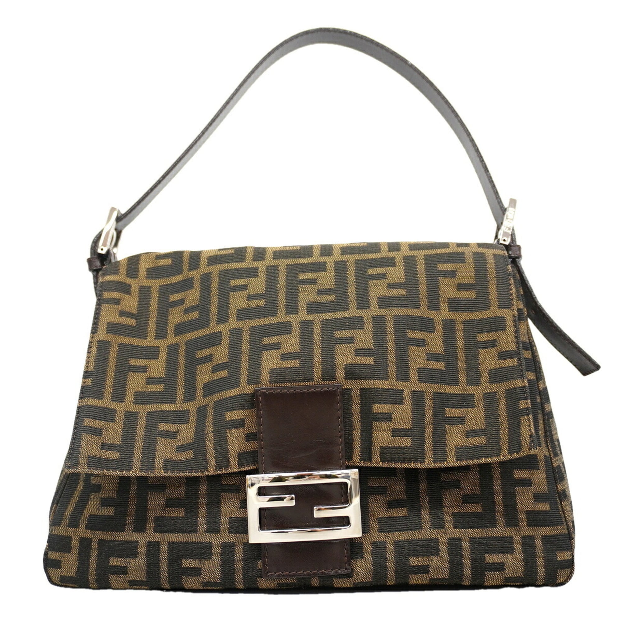 Fendi Brown Nylon Canvas Handbag (Pre-Owned)