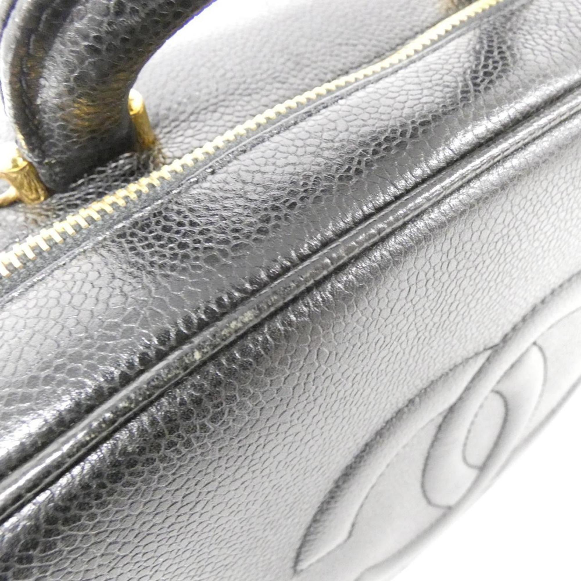 Chanel Black Caviar Leather Handbag (Pre-Owned)