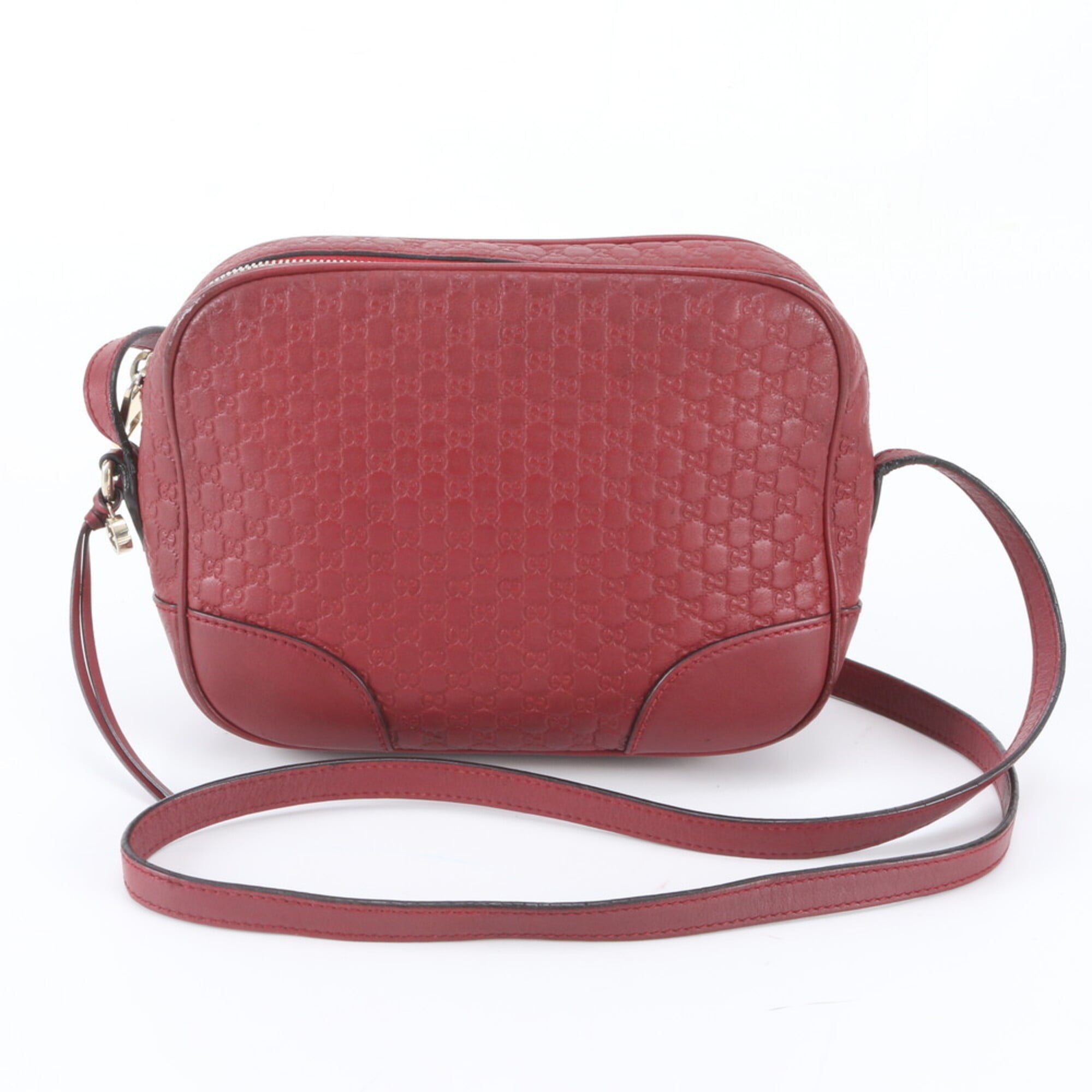 Gucci Red Color Wine Leather Handbag Shoulder Bag Tote Bag (Pre-Owned)