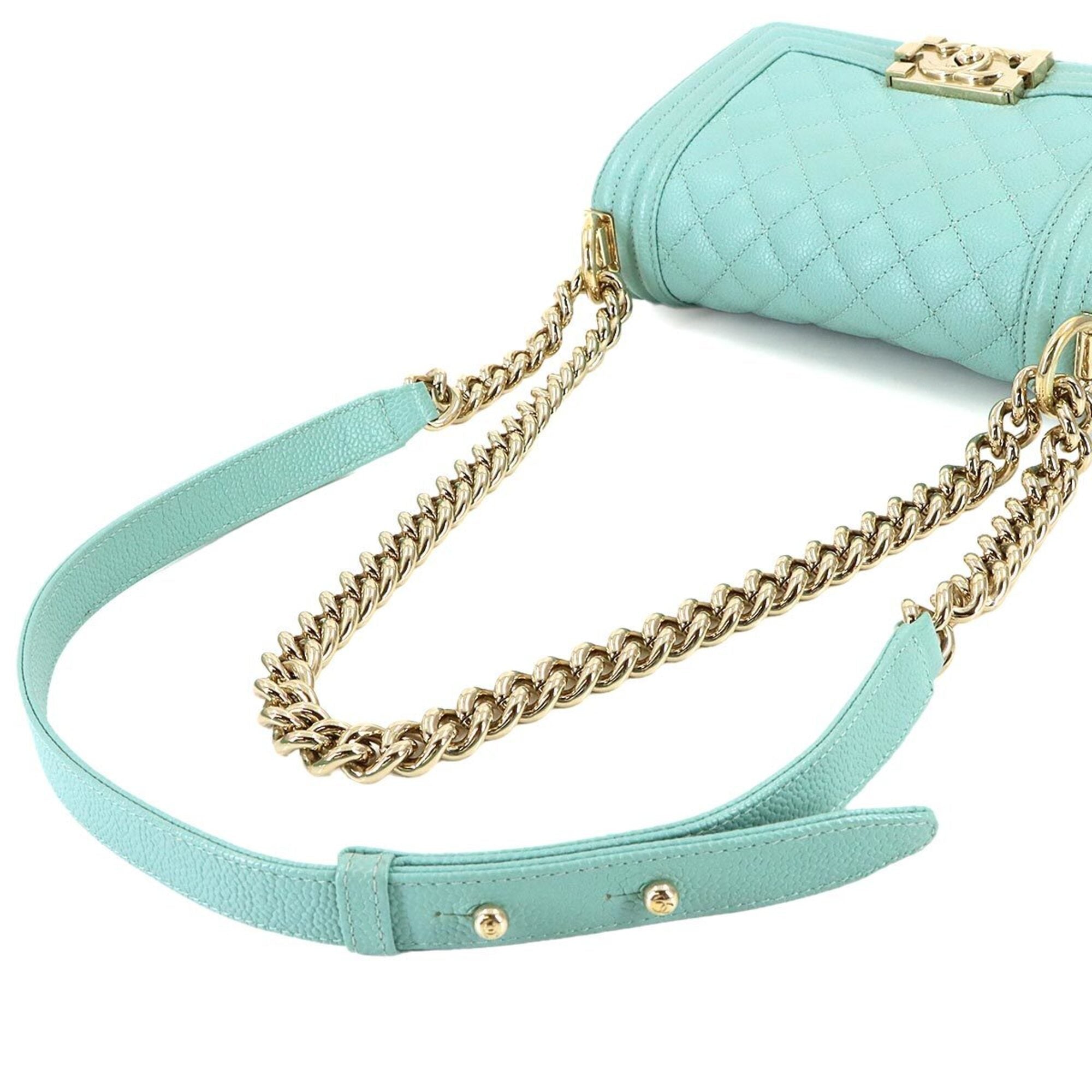 Chanel Blue Grained Calfskin Handbag Shoulder Bag (Pre-Owned)