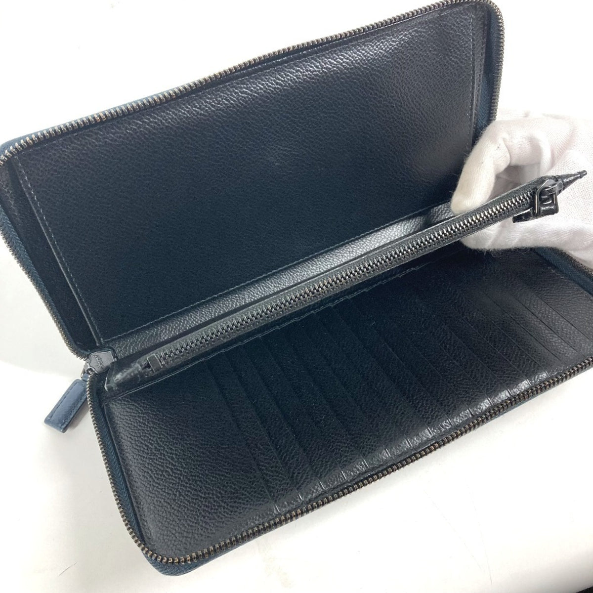 Prada Navy Saffiano Long Wallet (Bi-Fold) (Pre-Owned)