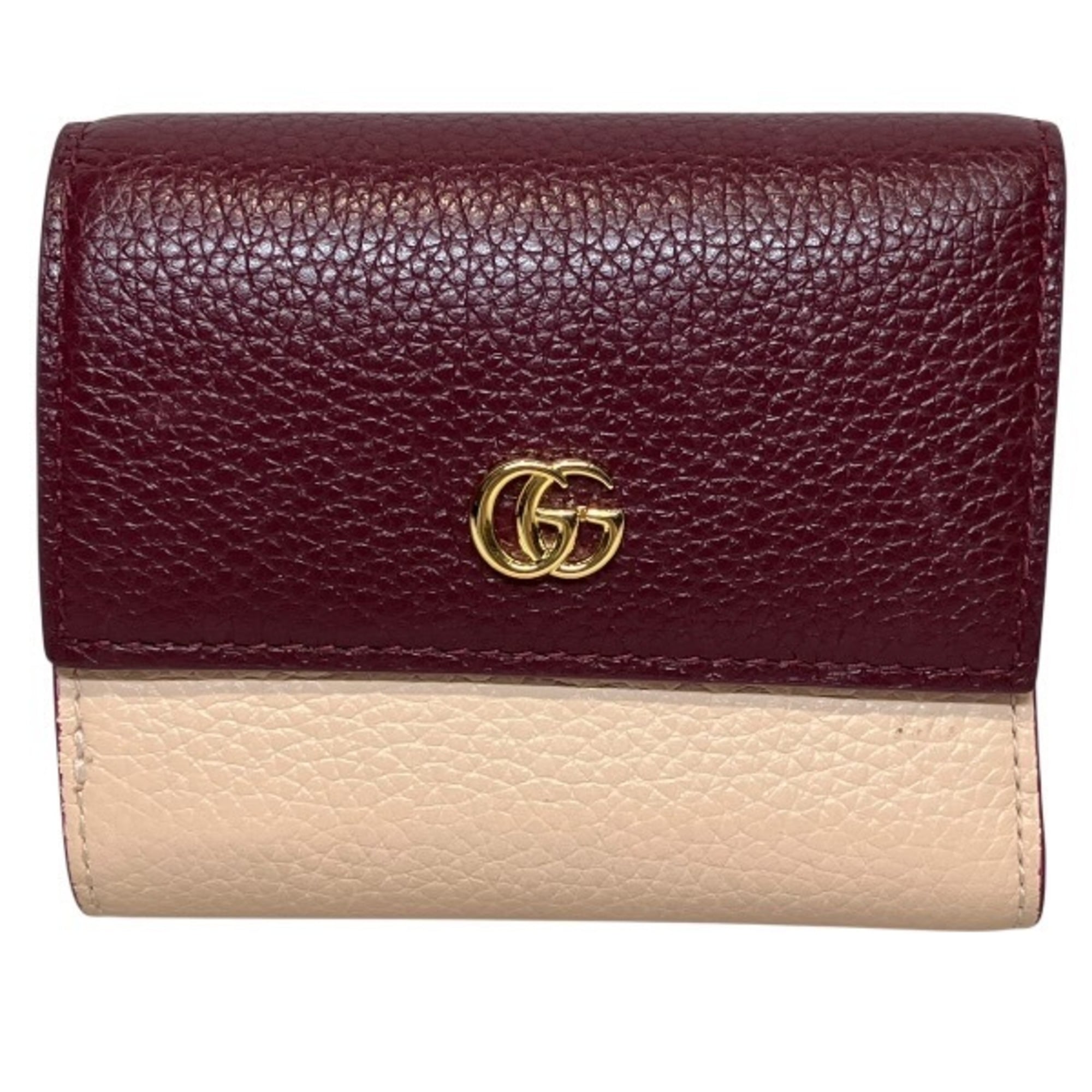 Gucci Brown Pink Leather Wallet (Tri-Fold) (Pre-Owned)