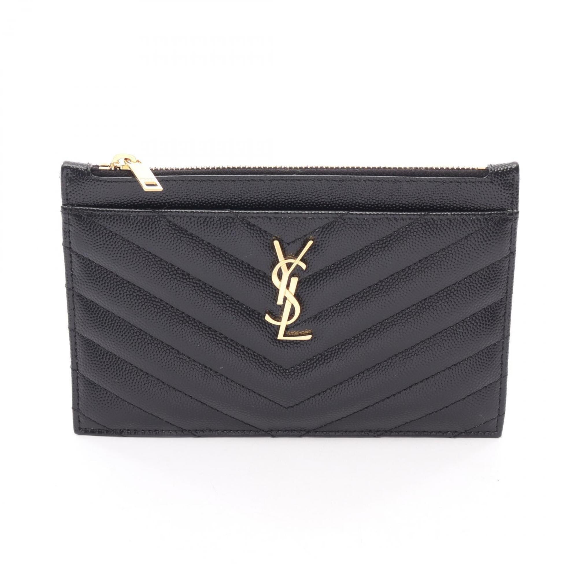 Saint Laurent Black Leather Handbag Pouch (Pre-Owned)