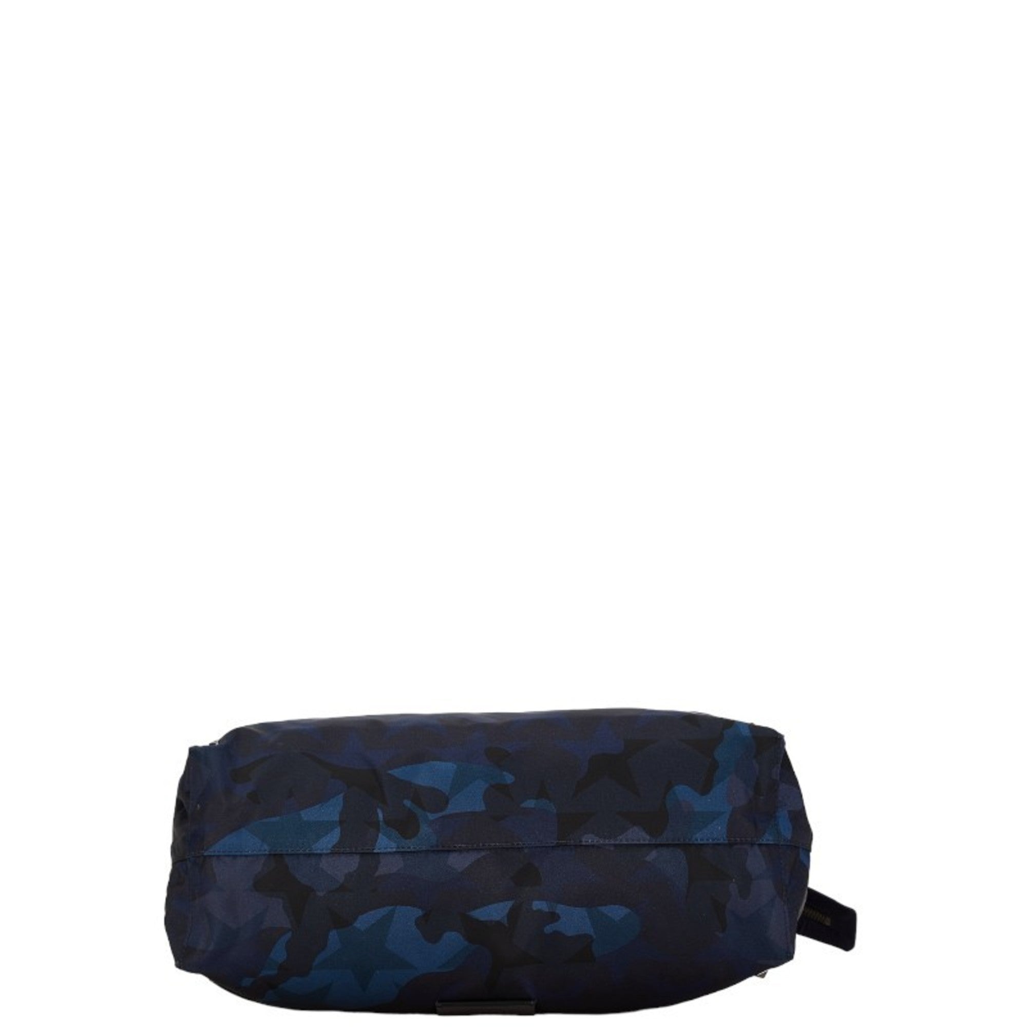 Valentino Blue Camouflage Navy Nylon Leather Shoulder Bag Tote Bag (Pre-Owned)
