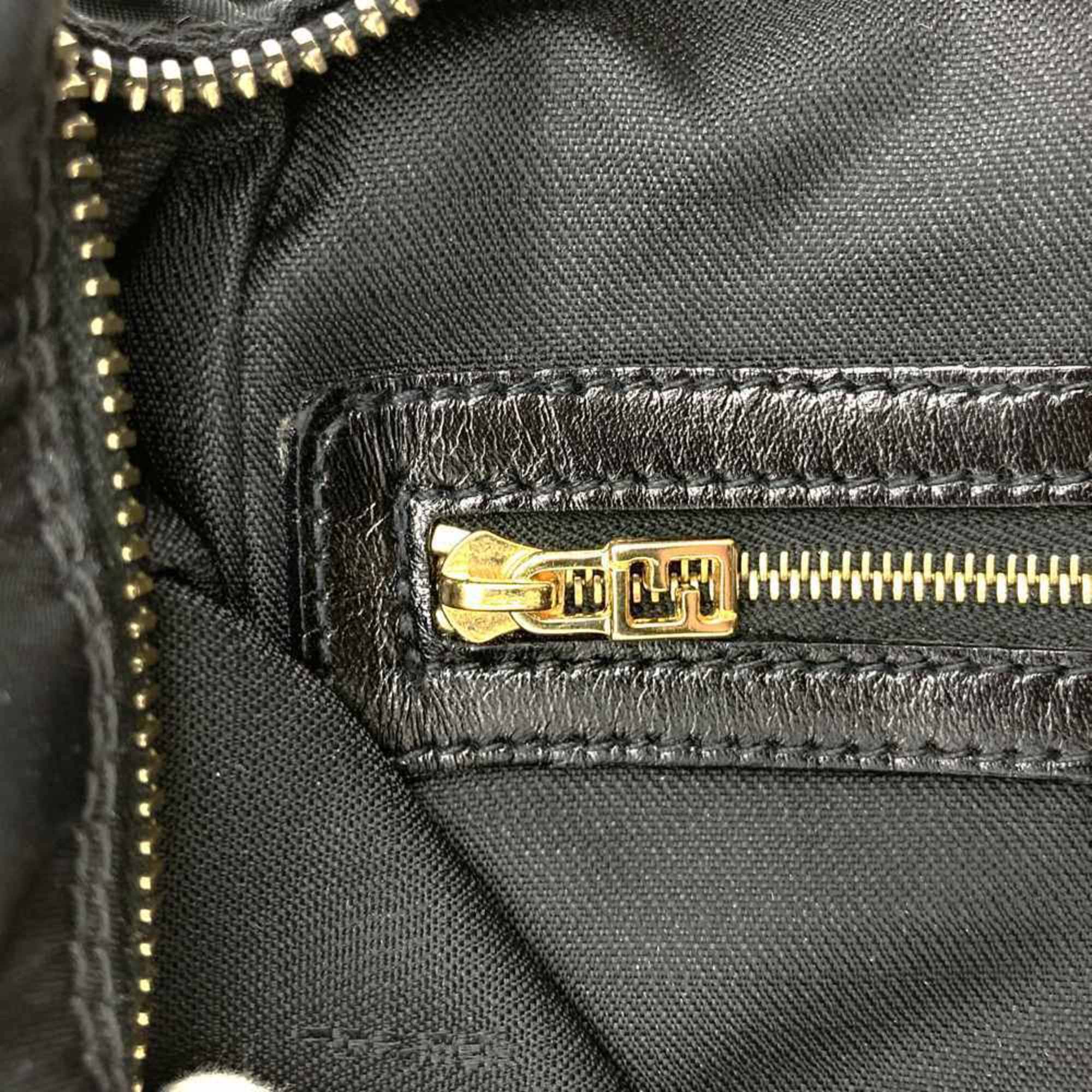 Fendi Black Nylon Leather Shoulder Bag (Pre-Owned)