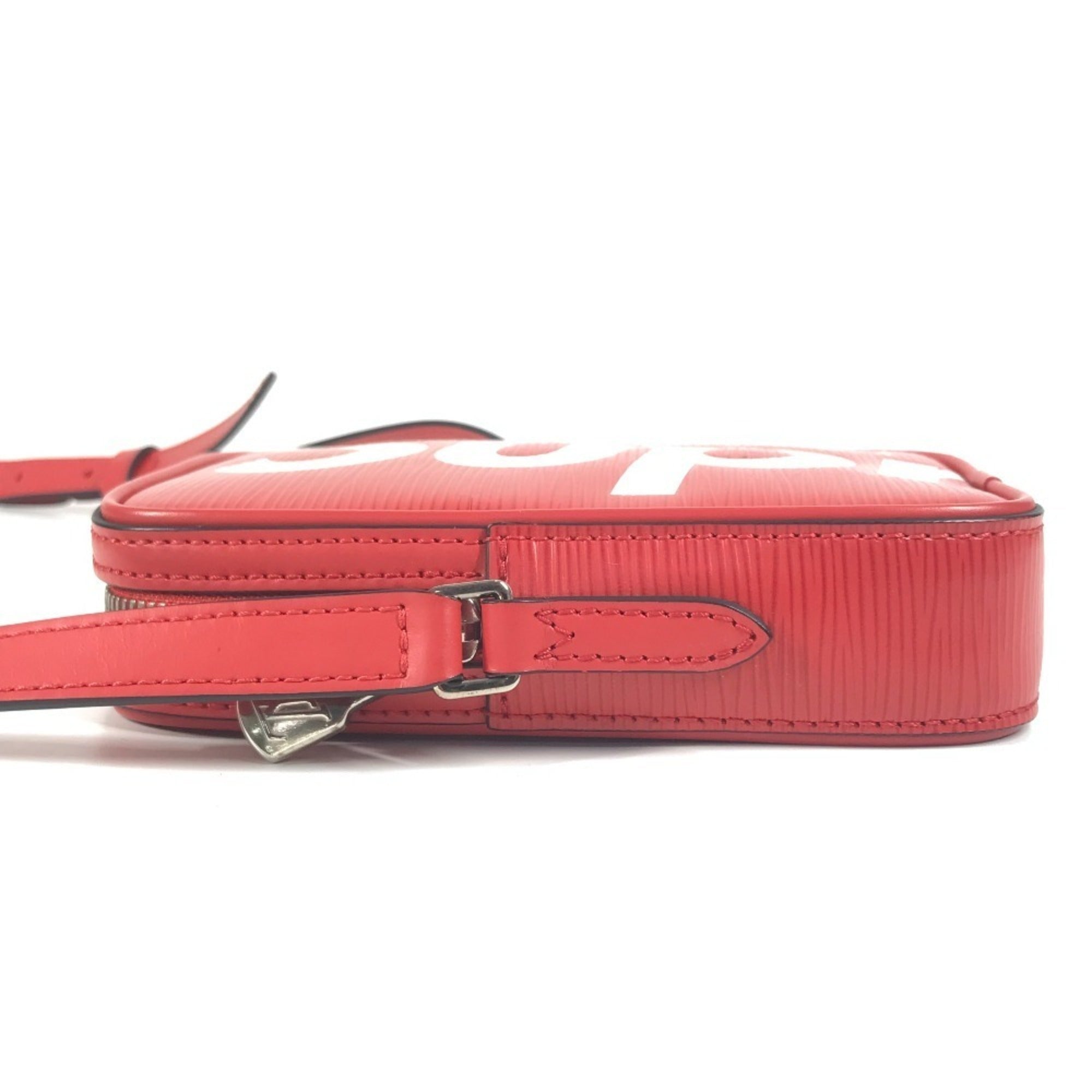 Louis Vuitton Red Color White Epi Leather Pochette Shoulder Bag (Pre-Owned)