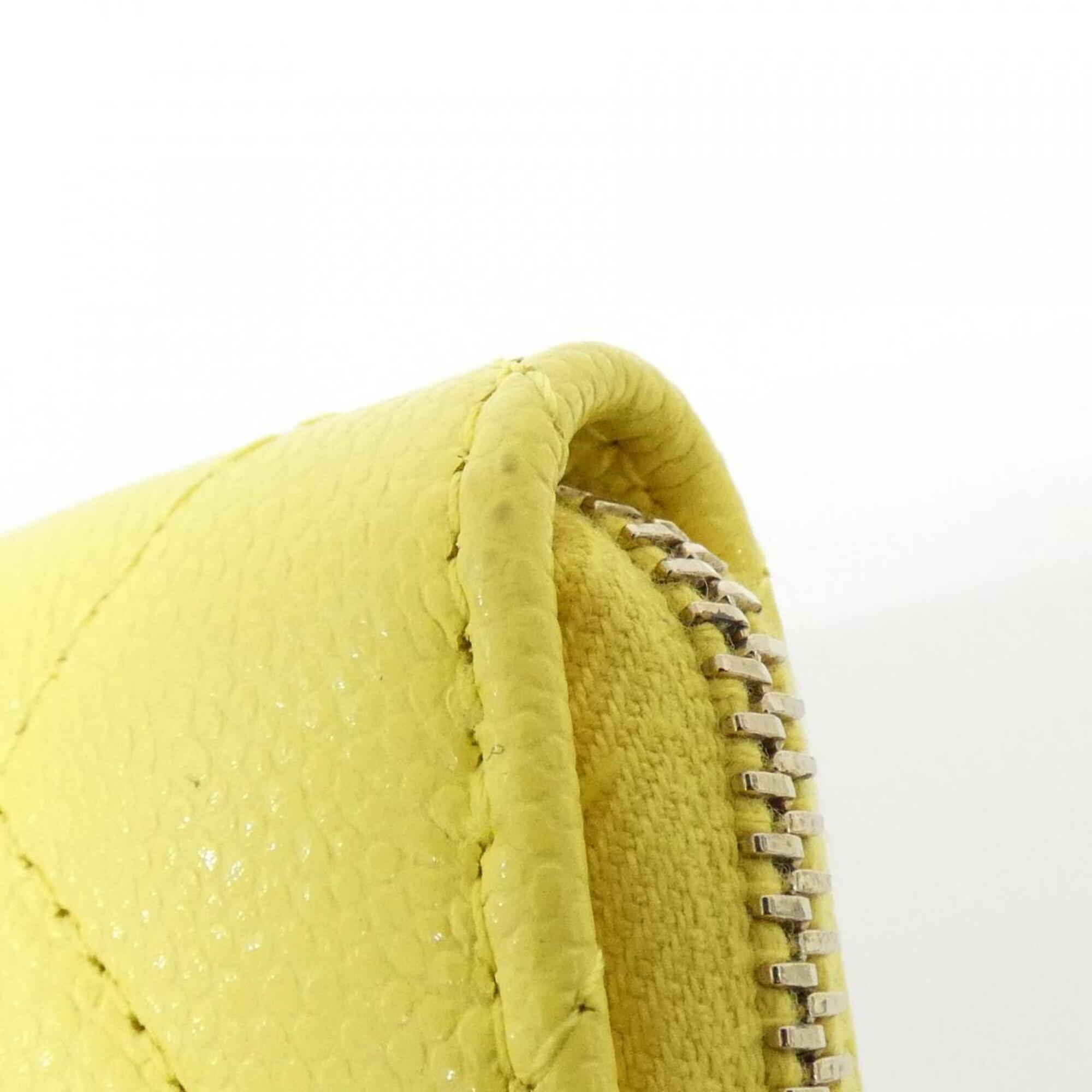 Chanel Yellow Grained Calfskin Wallet (Bi-Fold) (Pre-Owned)