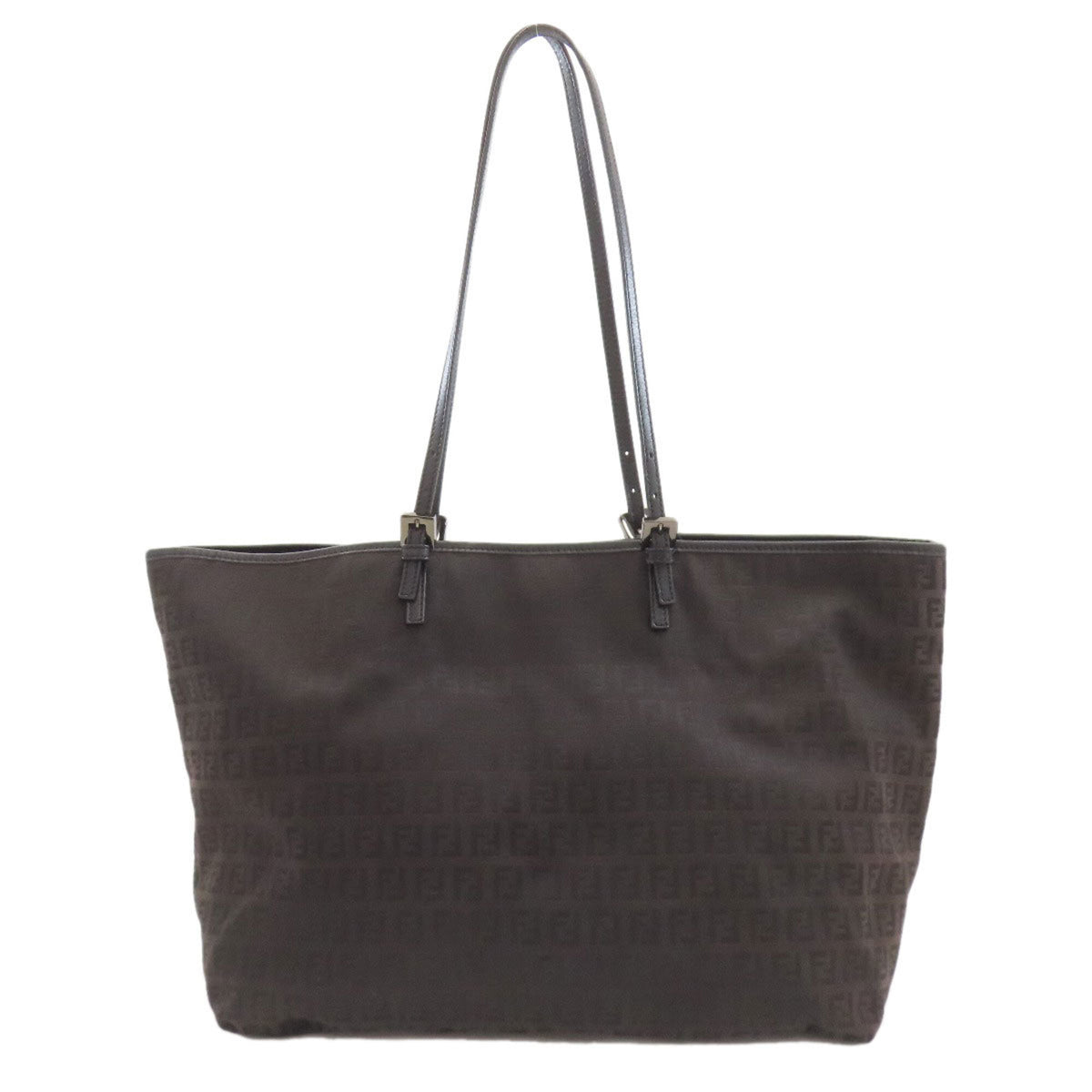 Fendi Zucchino Dark Brown Canvas Tote Bag (Pre-Owned)