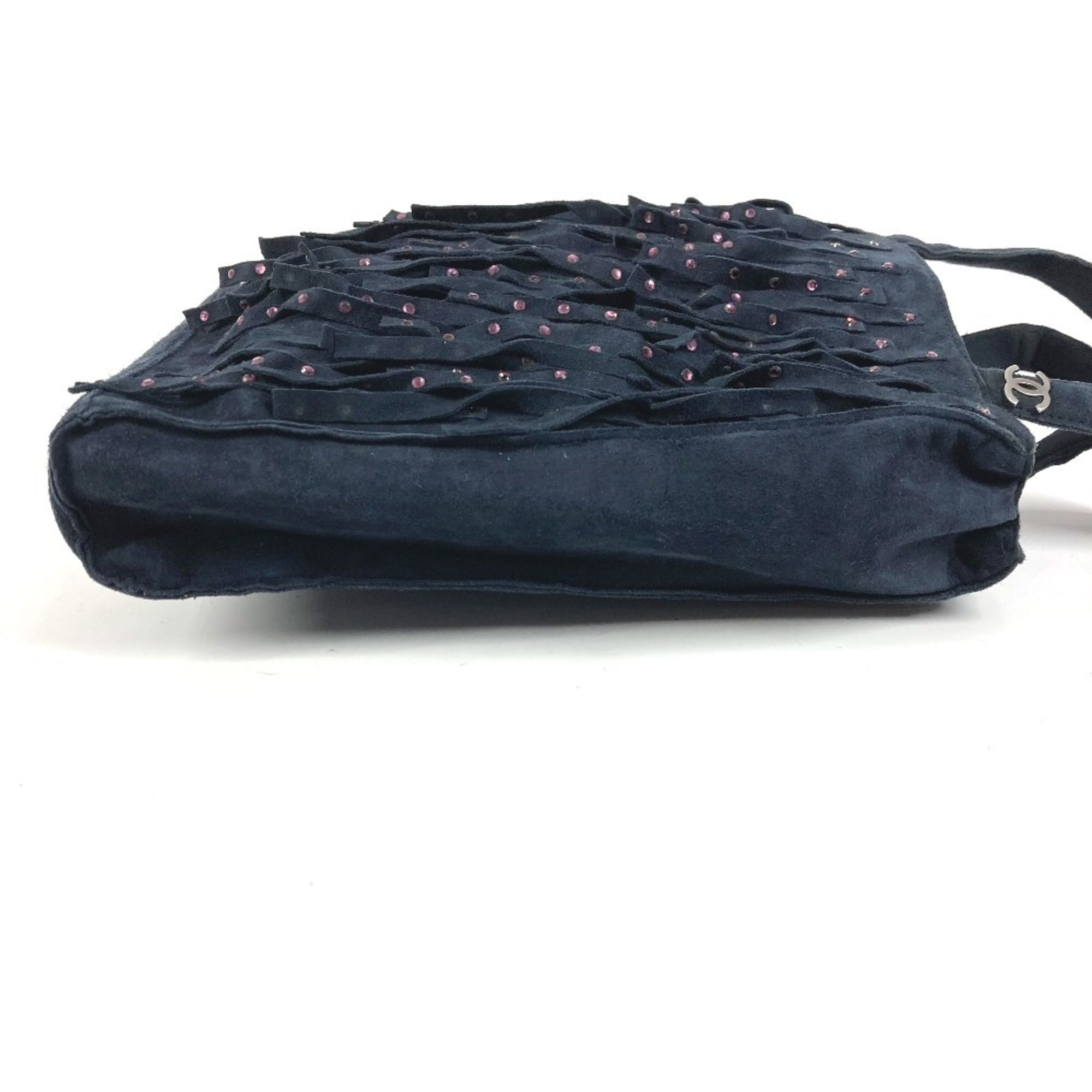 Chanel Navy Pink Rhinestone Handbag Tote Bag (Pre-Owned)