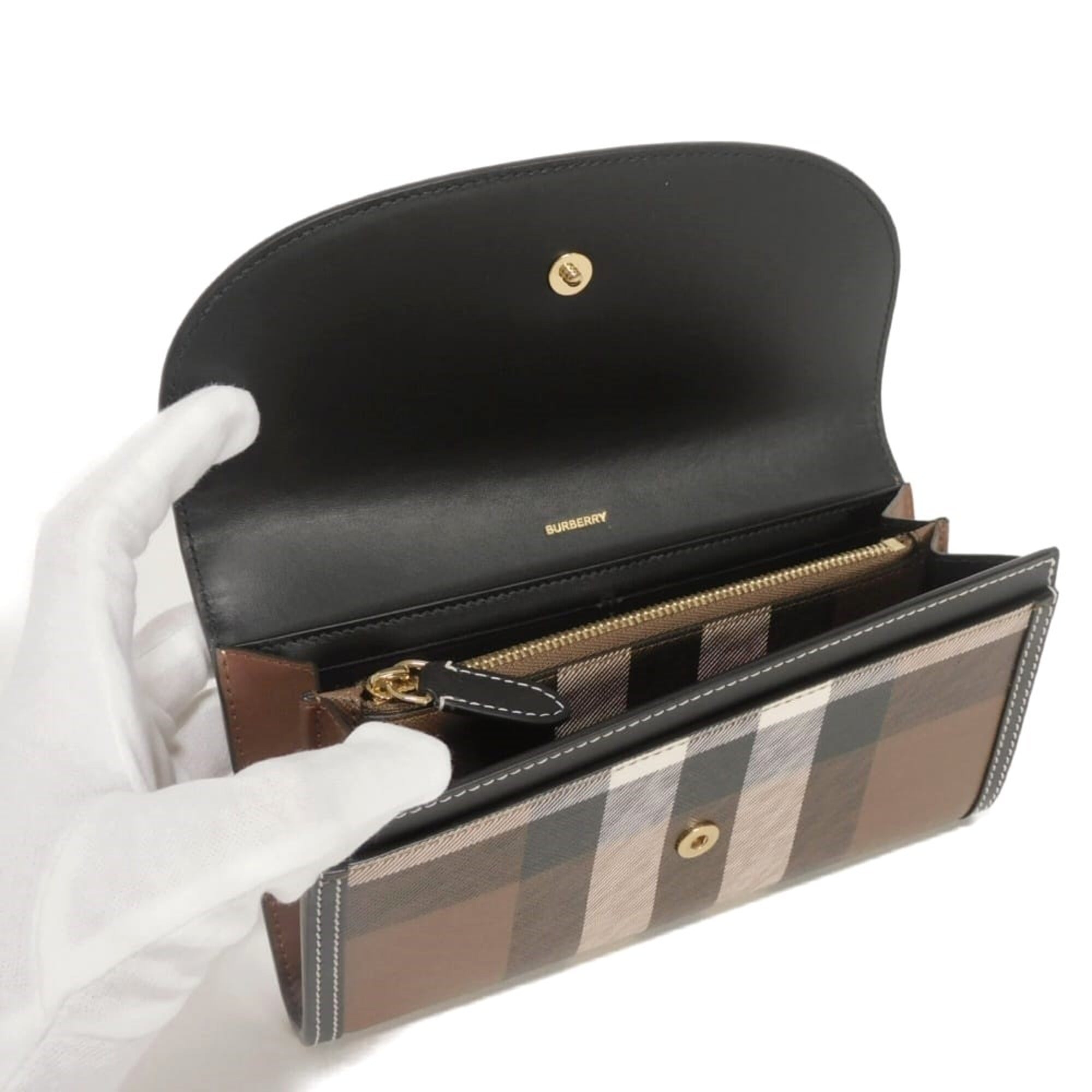 Burberry Brown Pvc Leather Long Wallet (Bi-Fold) (Pre-Owned)