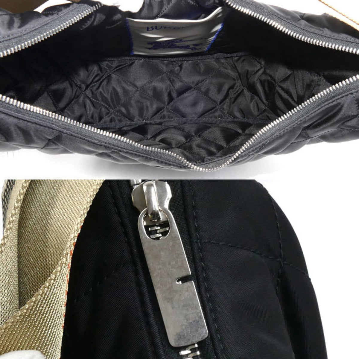 Burberry Black Nylon Leather Crossbody Bag Shoulder Bag (Pre-Owned)