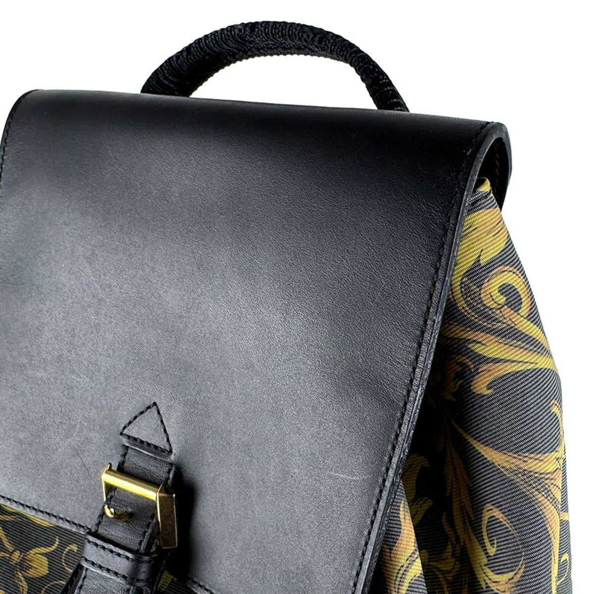 Versace Black Gold Pvc Backpack (Pre-Owned)