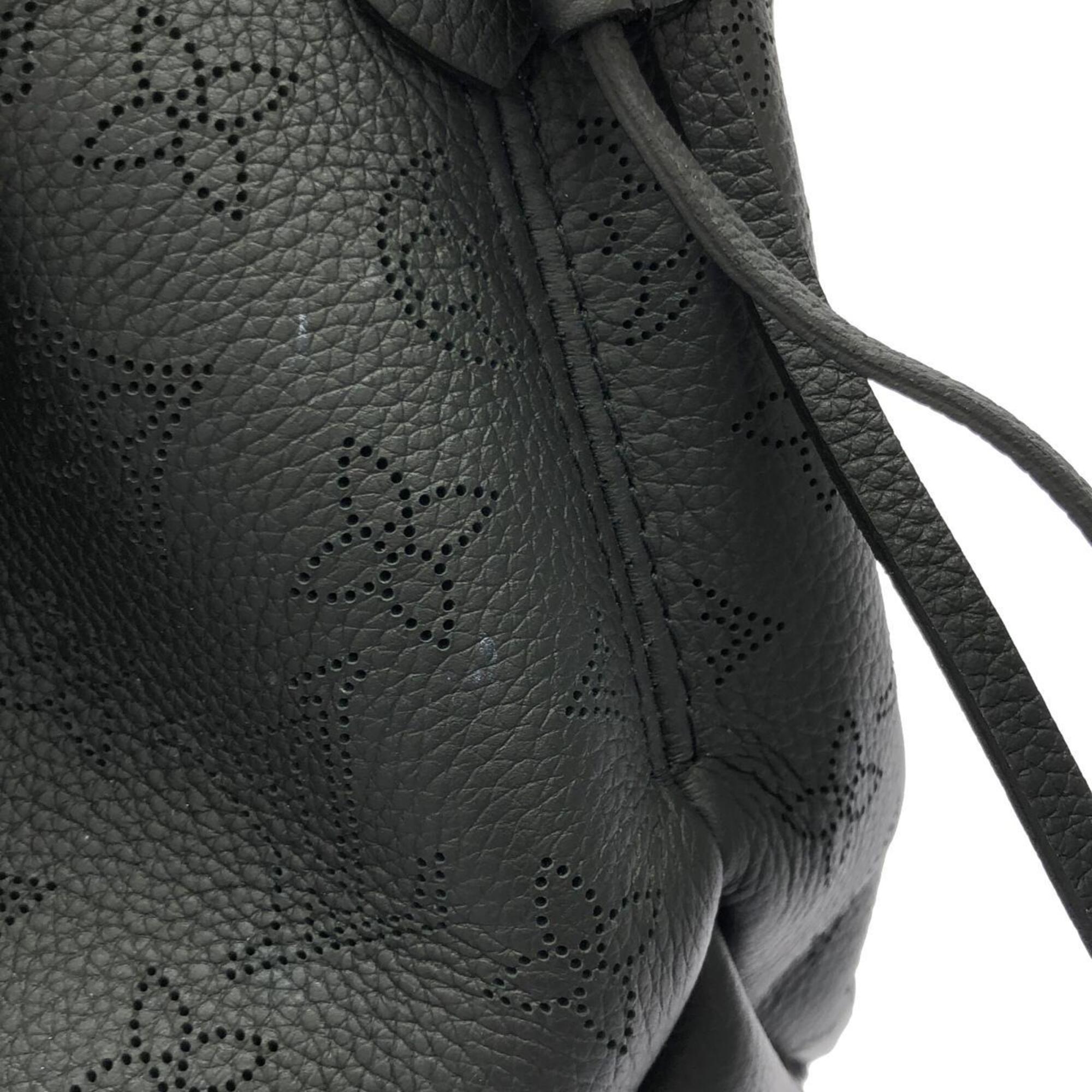 Louis Vuitton Mahina Black Mahina Leather Handbag (Pre-Owned)