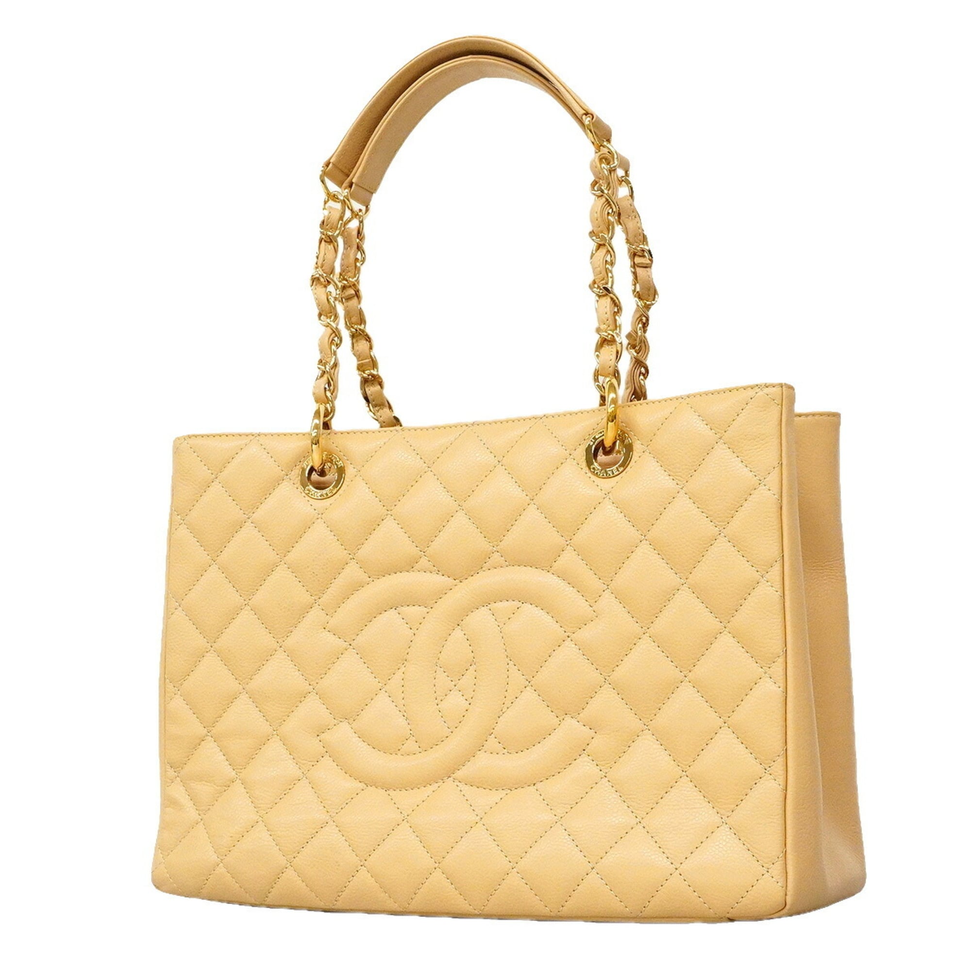 Chanel Beige Grained Calfskin Tote Bag (Pre-Owned)