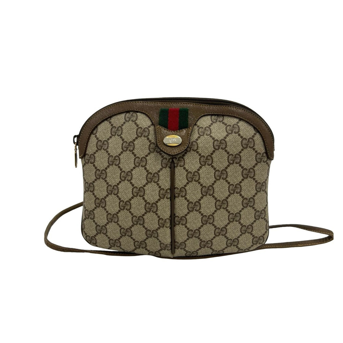 Gucci Brown Leather Pvc Pochette Shoulder Bag (Pre-Owned)