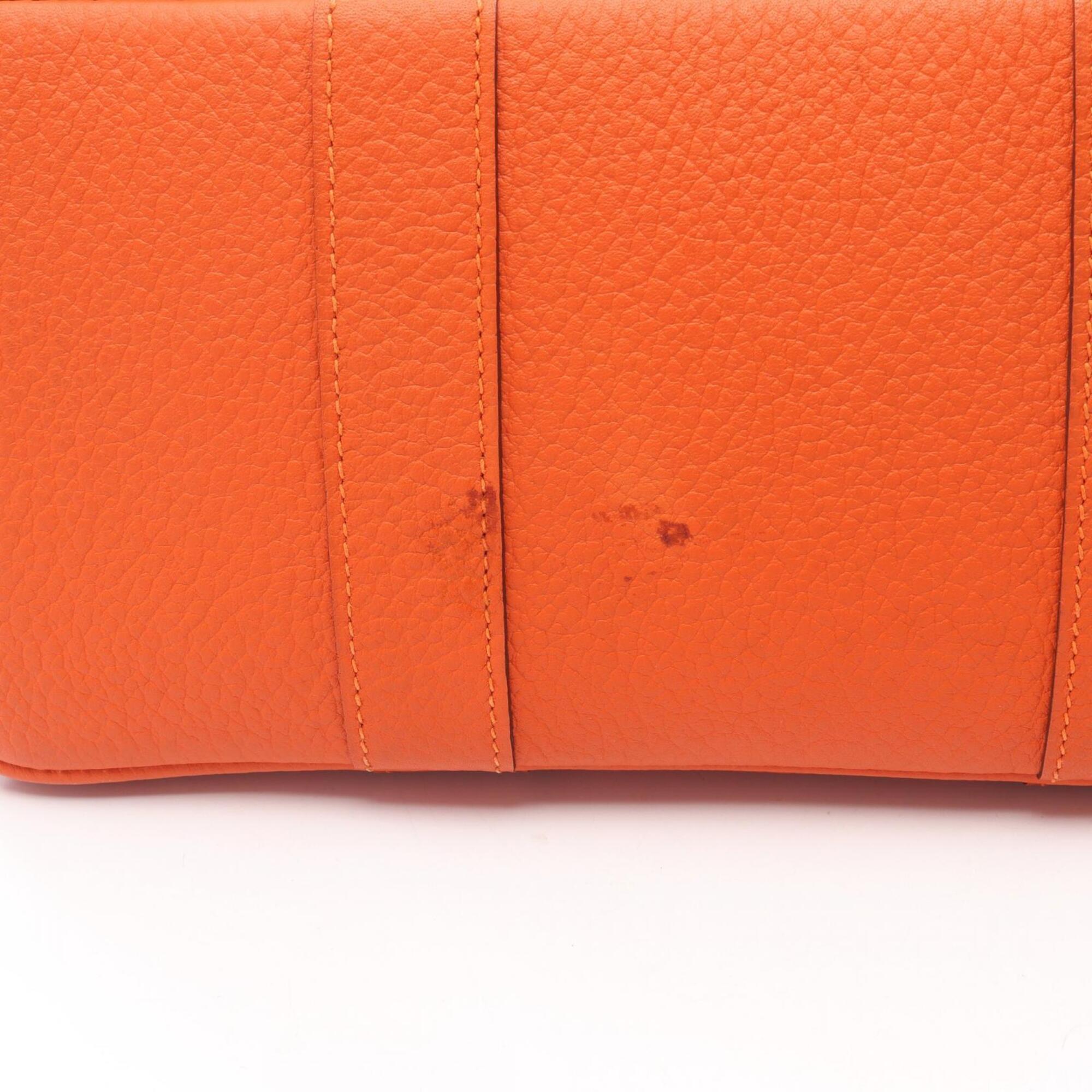Hermes Orange Country Leather Handbag Tote Bag (Pre-Owned)