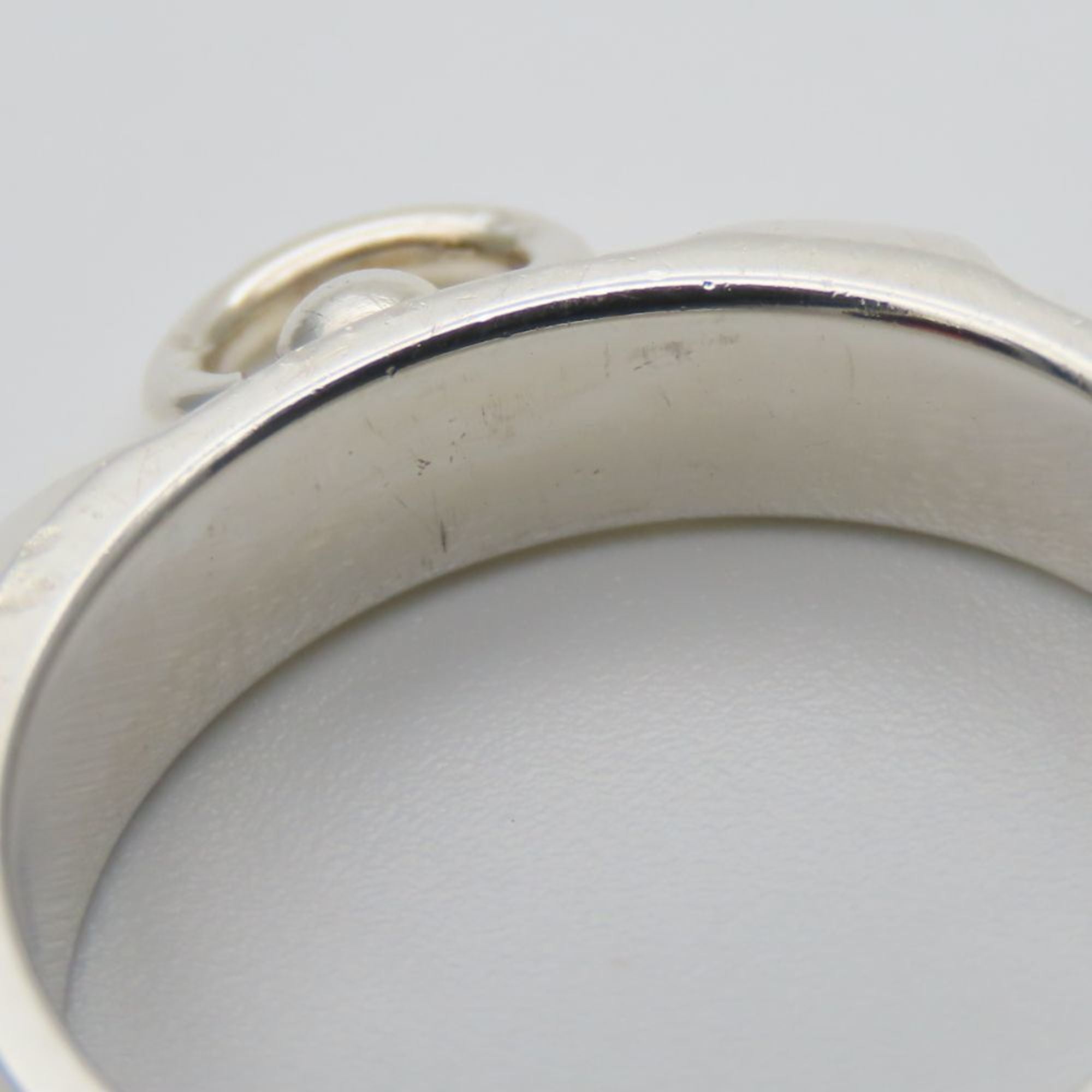 Hermes Silver Silver 925 Band Ring (Pre-Owned)