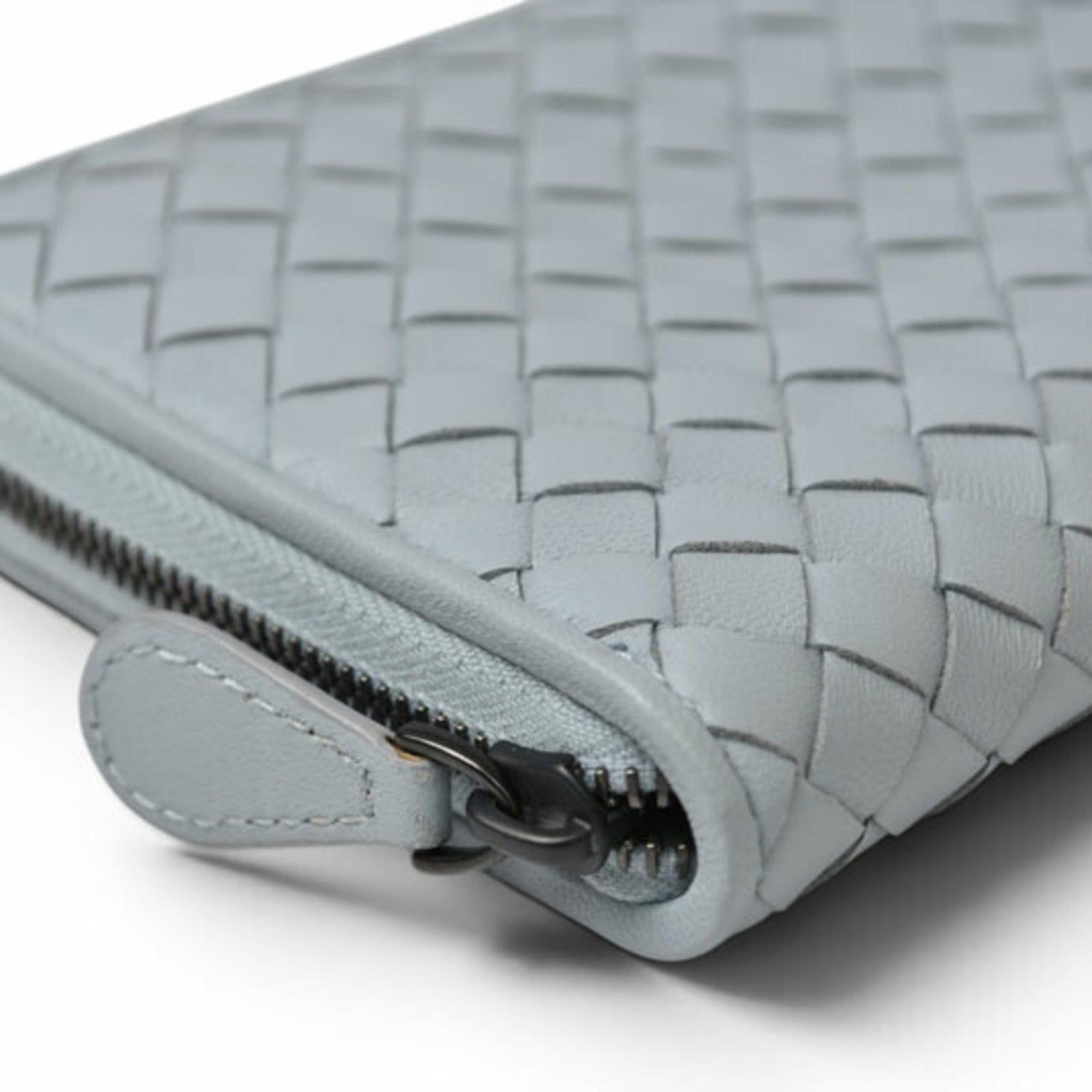 Bottega Veneta Intrecciato Blue Long Wallet (Bi-Fold) (Pre-Owned)